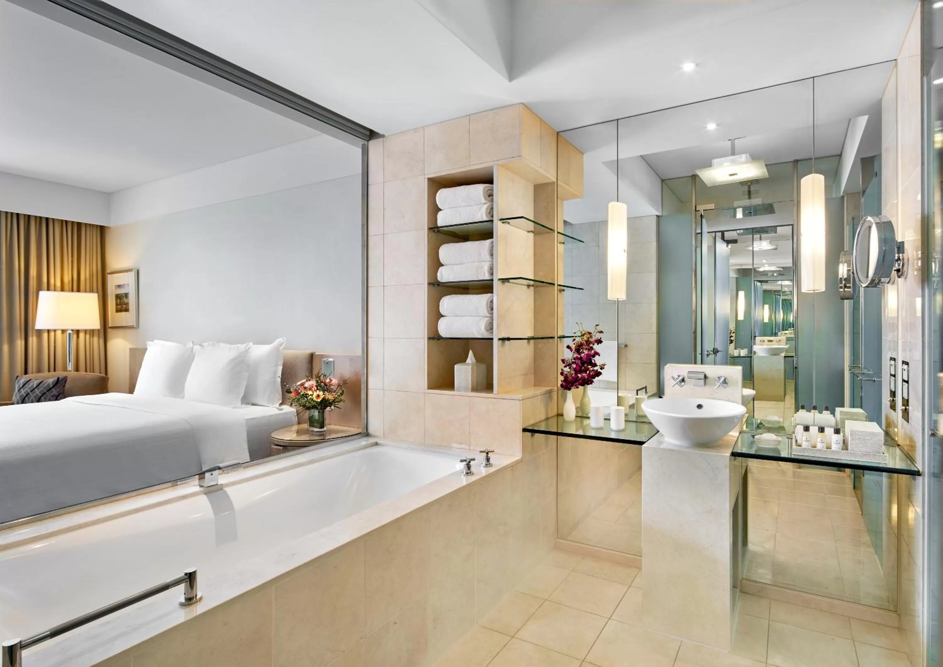 Bathroom, Bed in The Fullerton Hotel Sydney