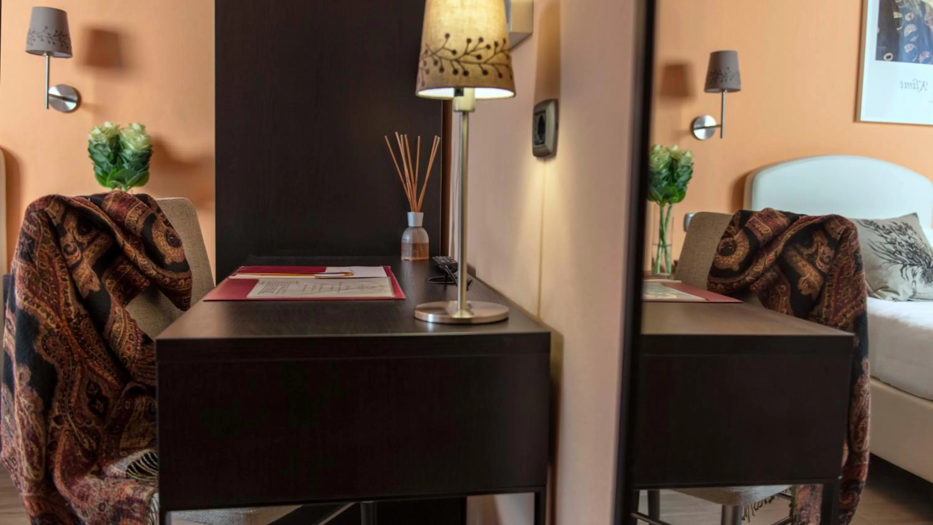 Decorative detail, Bed in Hotel Florence Milano