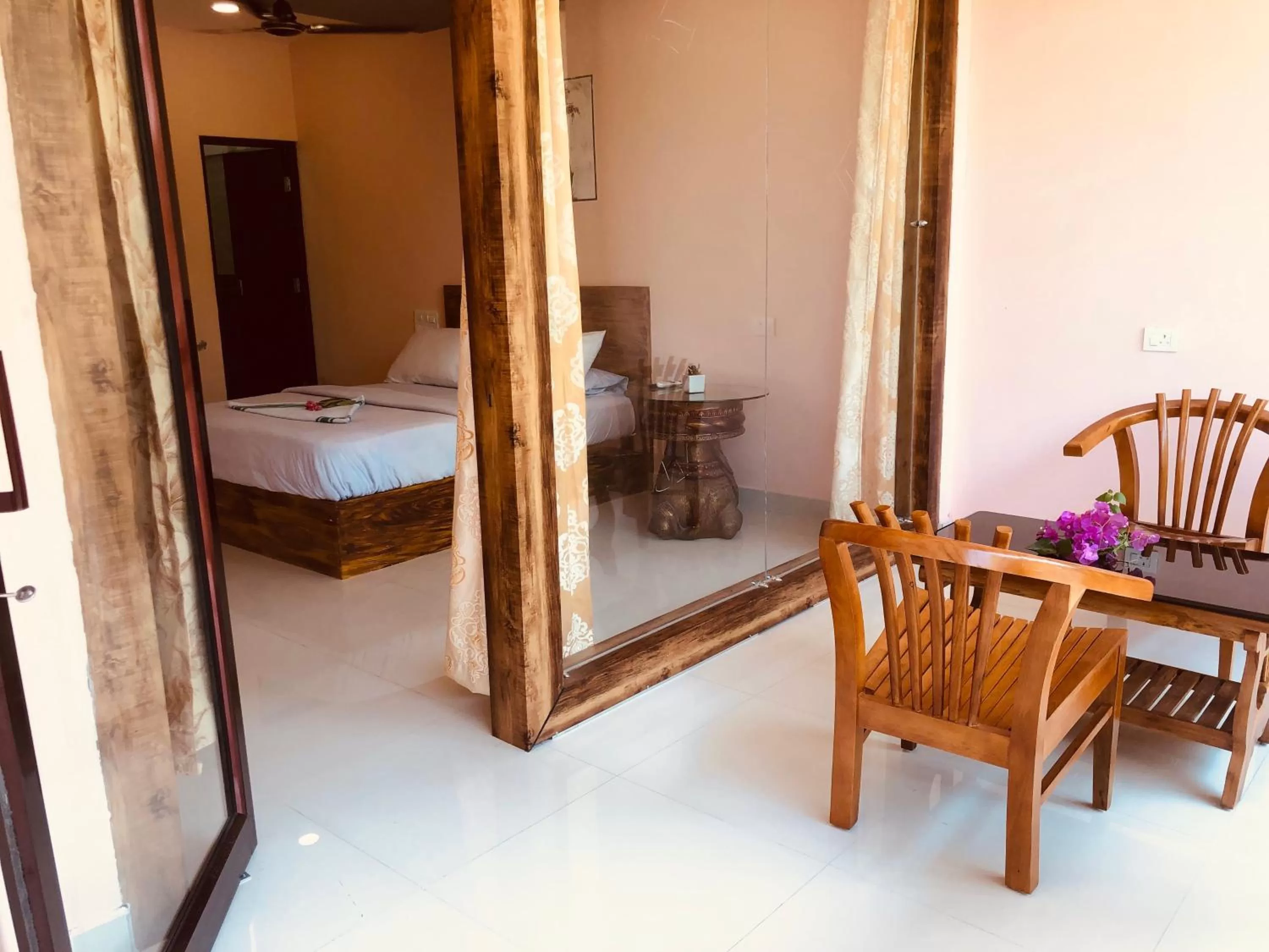 Balcony/Terrace, Bed in Udaya Resort