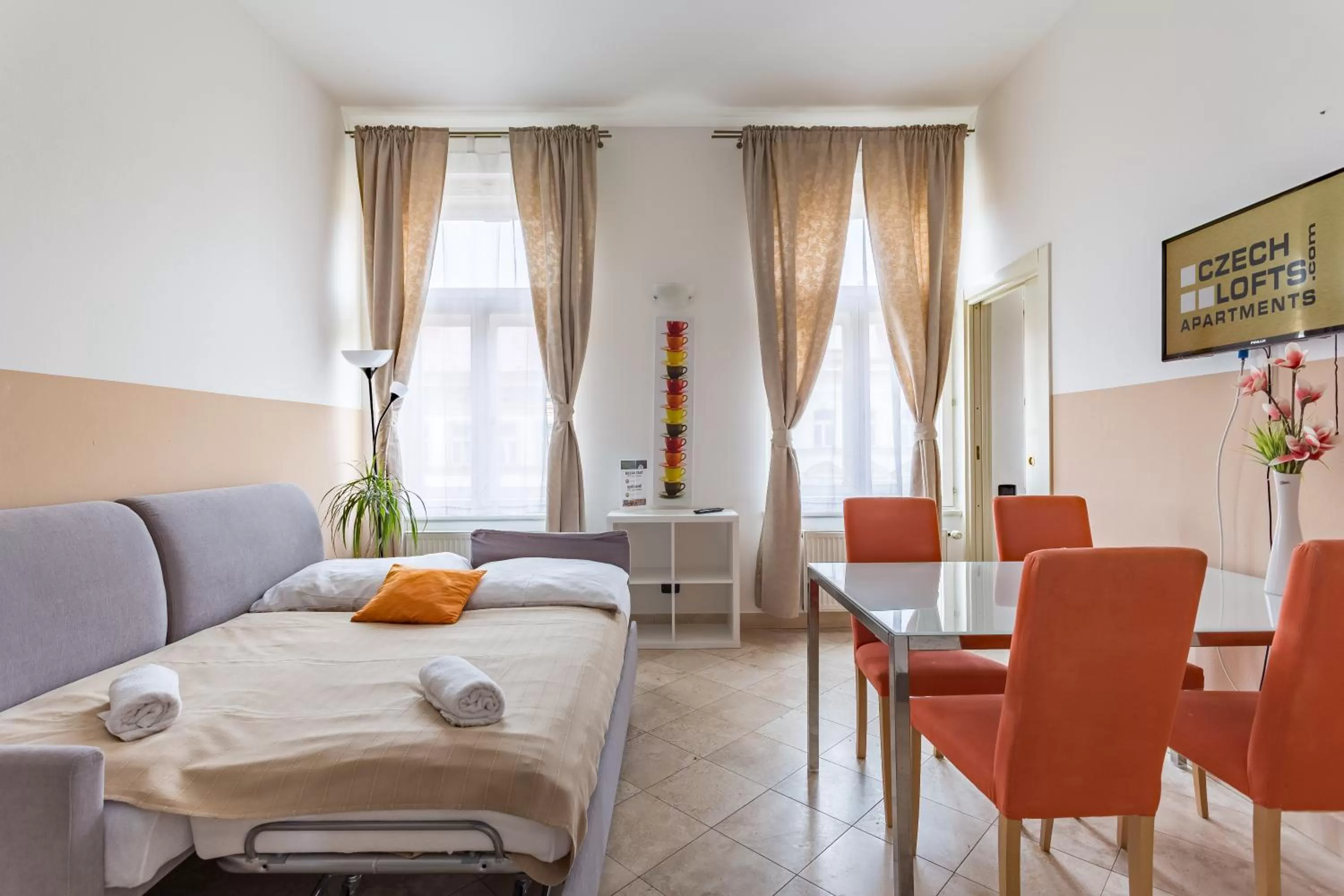 Living room in Legerova 33 Apartments