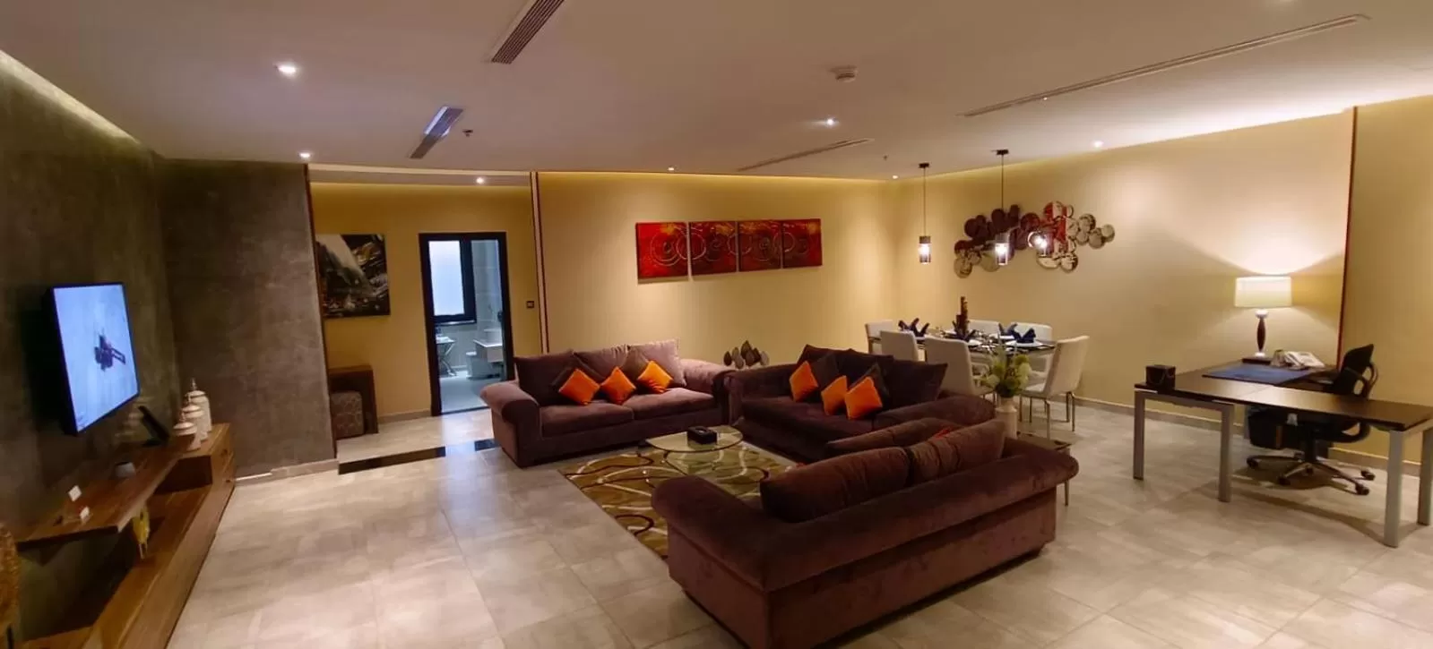 Living room in Q Suites Jeddah by EWA - Managed by HMH