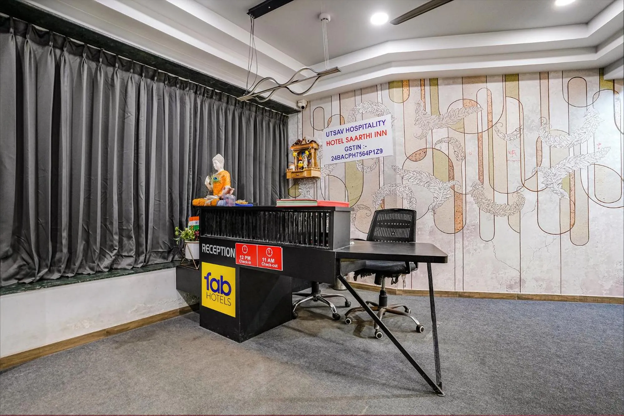 Lobby or reception in FabHotel Saarthi Inn