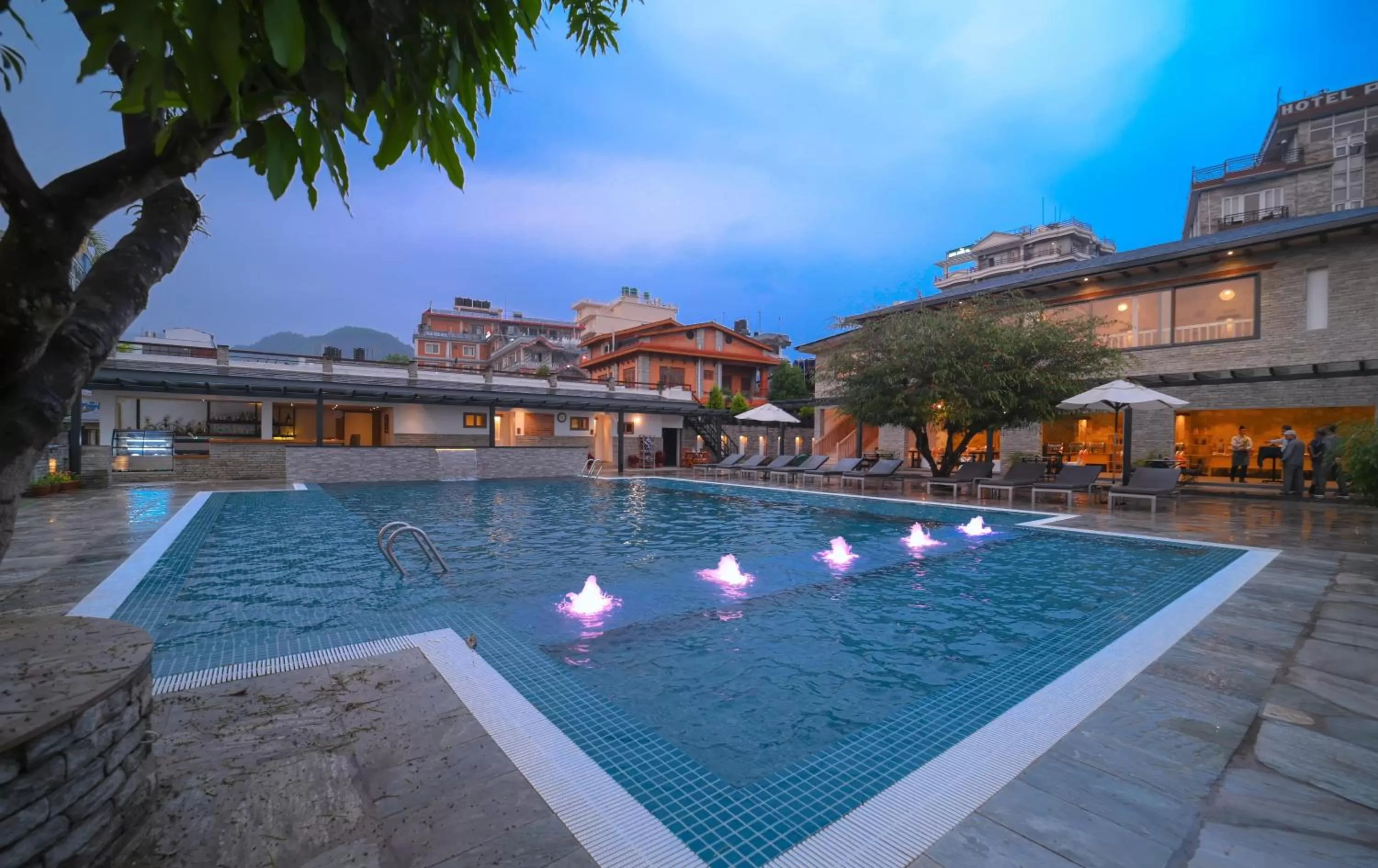 Pool view in Hotel Barahi Pokhara