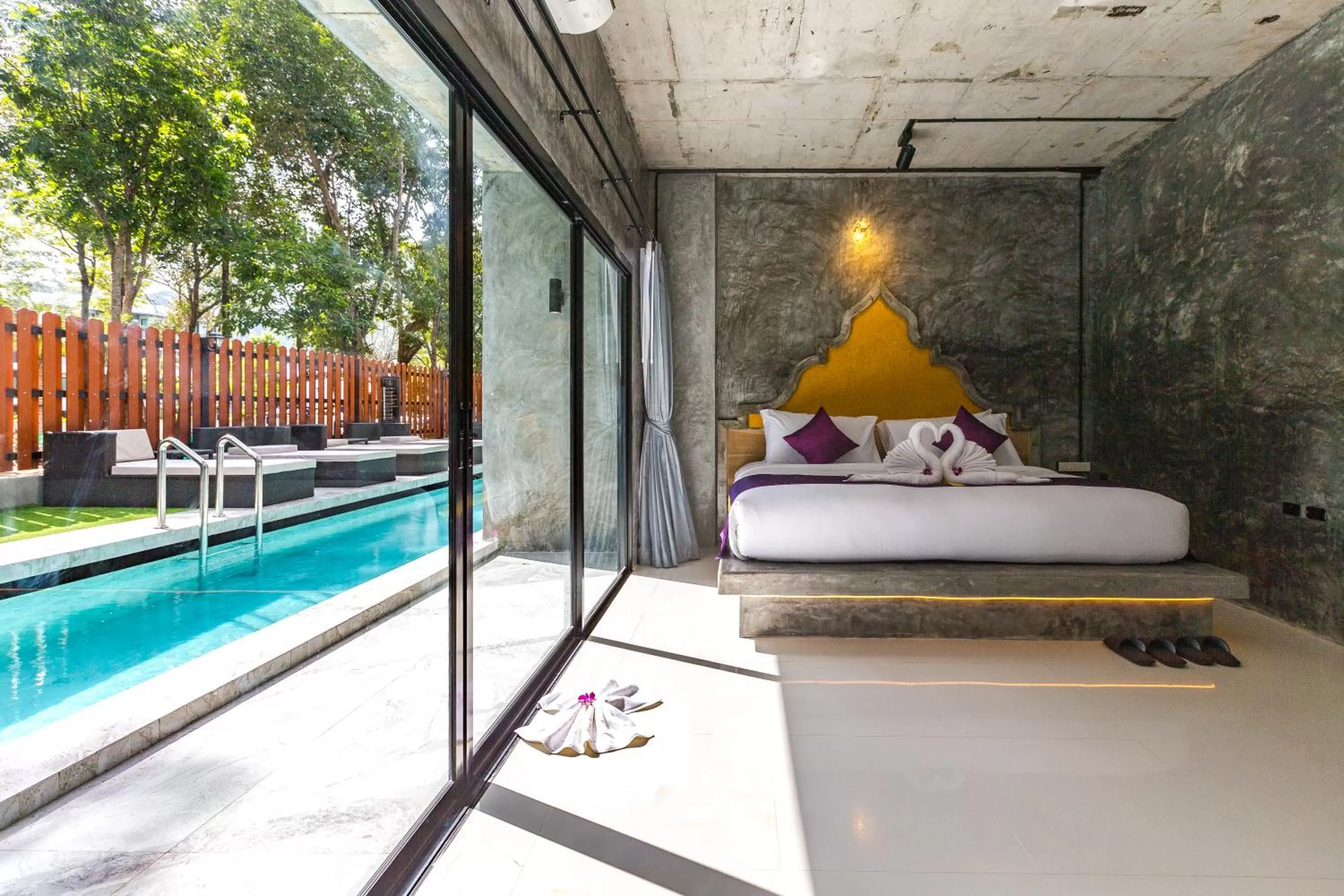 Pool view, Bed in Maneetel Krabi Beachfront-SHA Plus