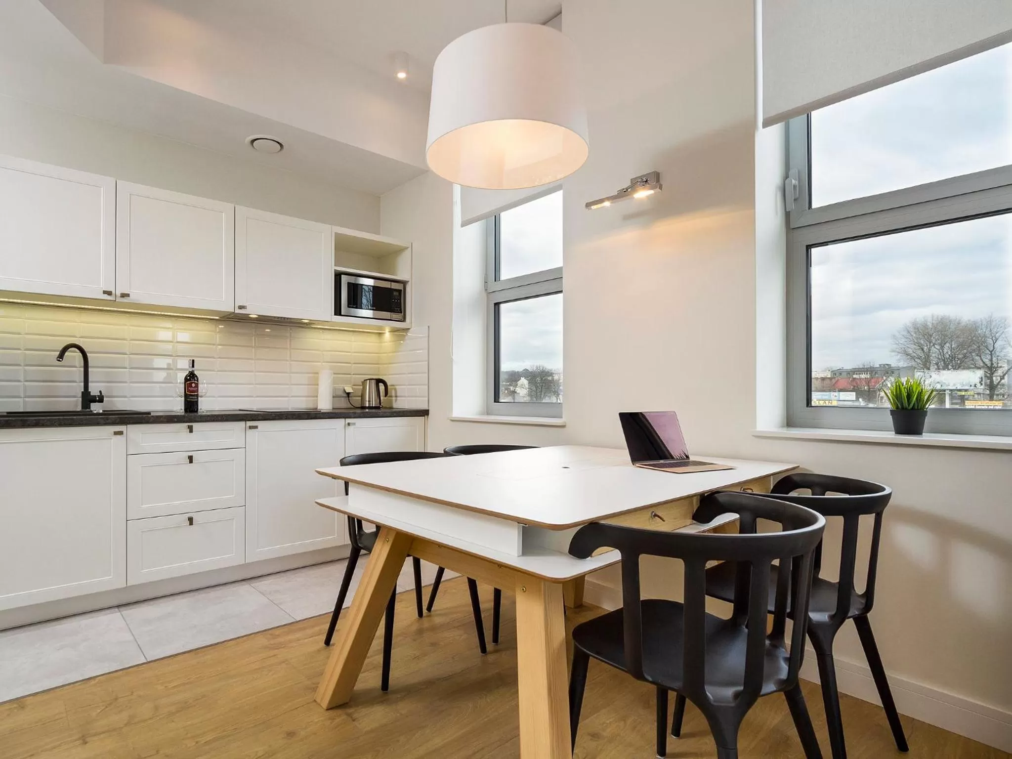 Kitchen or kitchenette in Riverside Aparthotel Cracow