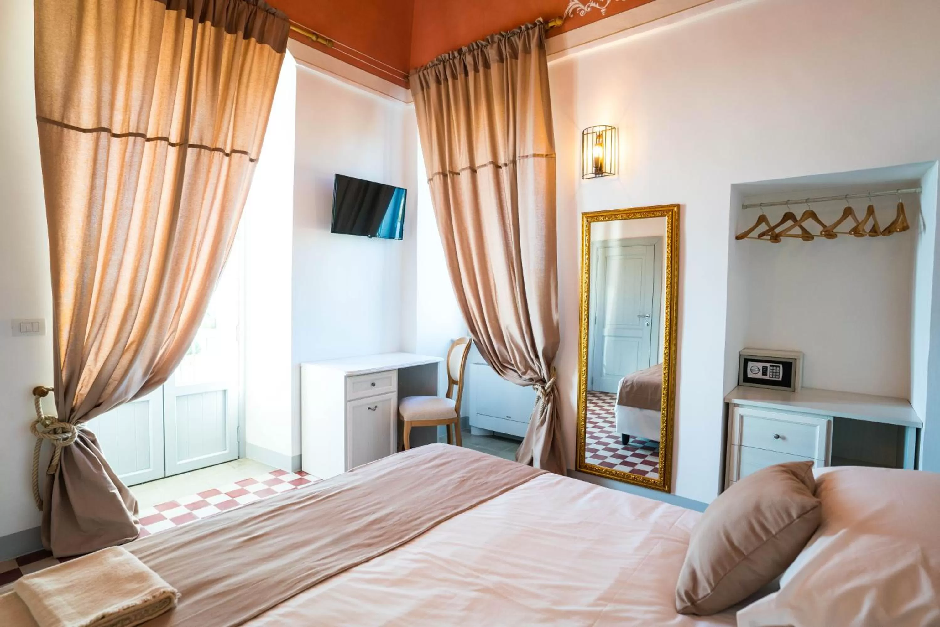 Communal lounge/ TV room, Bed in Borgo Cozzana