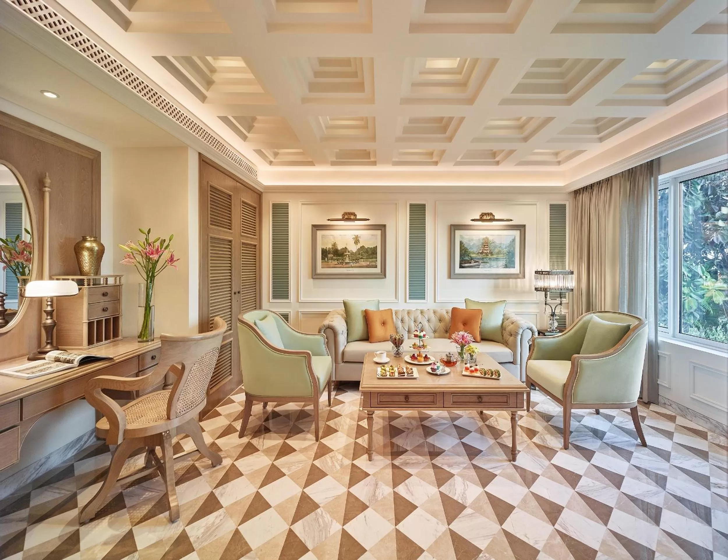 Seating area in Taj Bengal