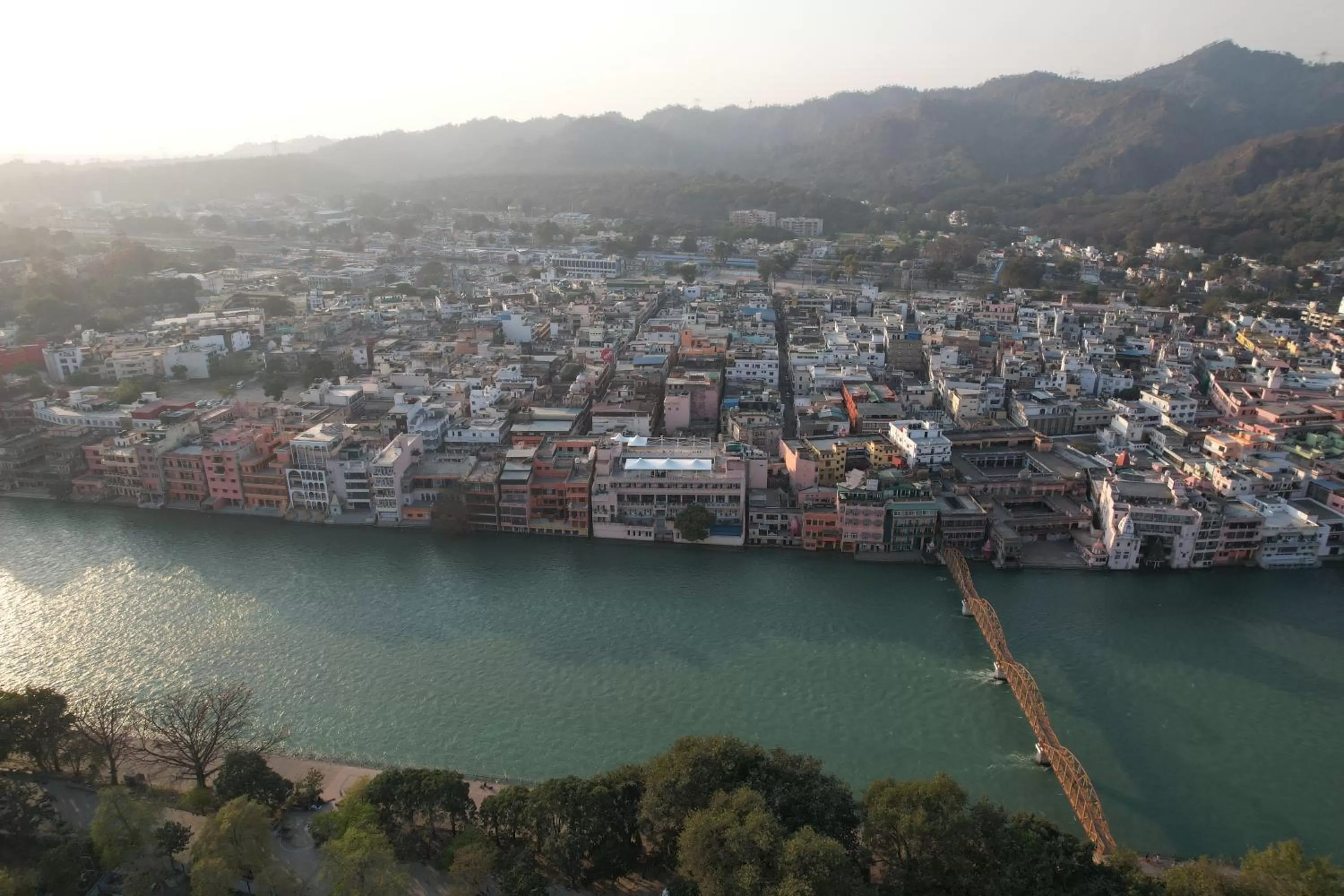 City view in Perfectstayz Premium Ganga Heights - Ganga View rooftop cafe