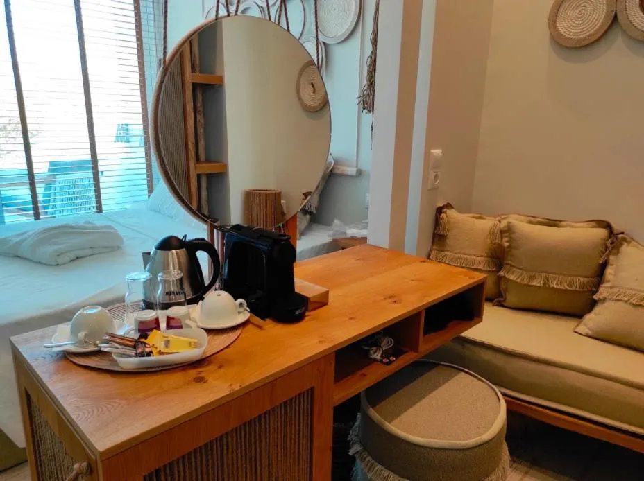 Bed in Karystion Hotel