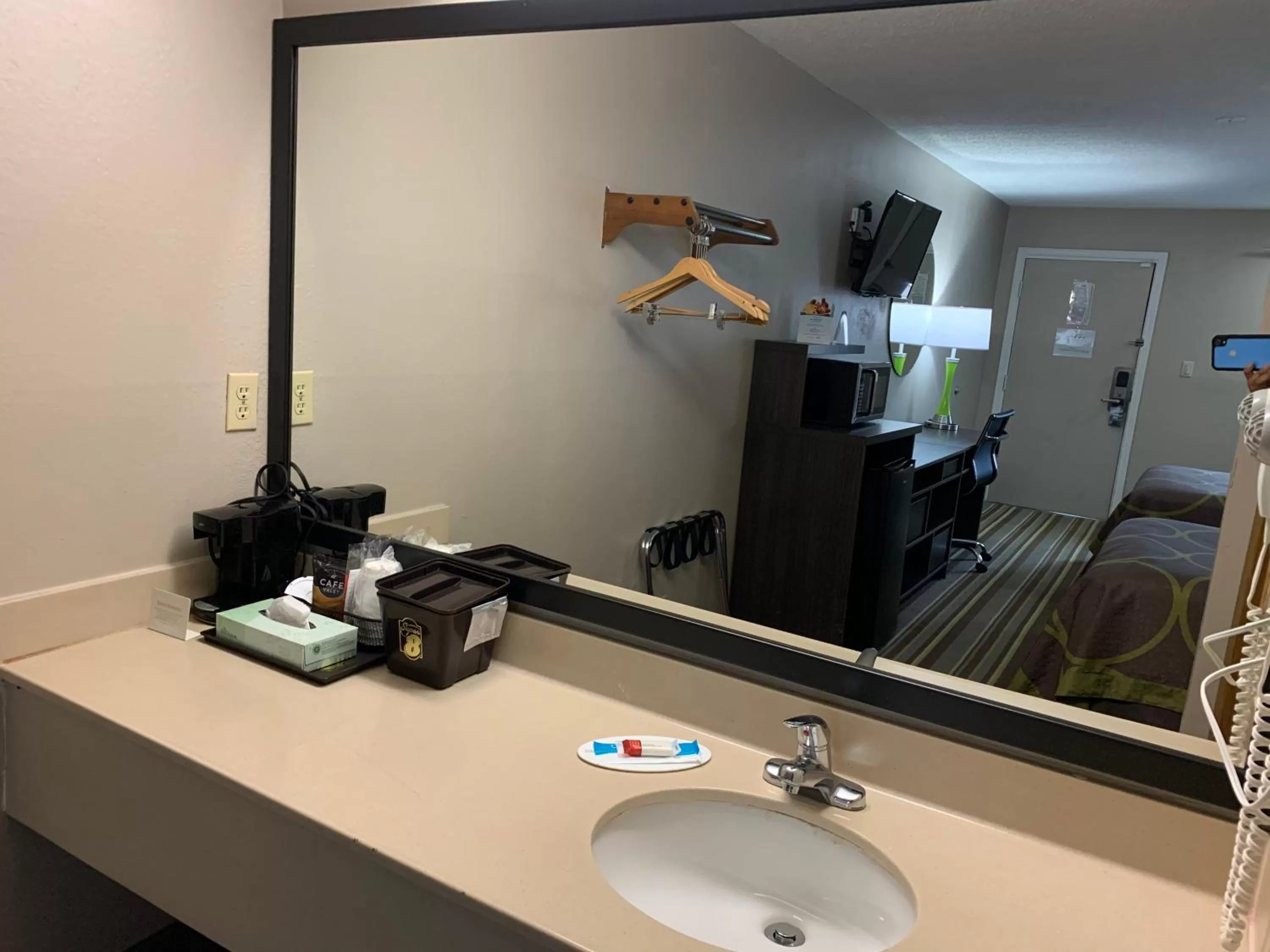Bathroom in Super 8 by Wyndham Brownsburg