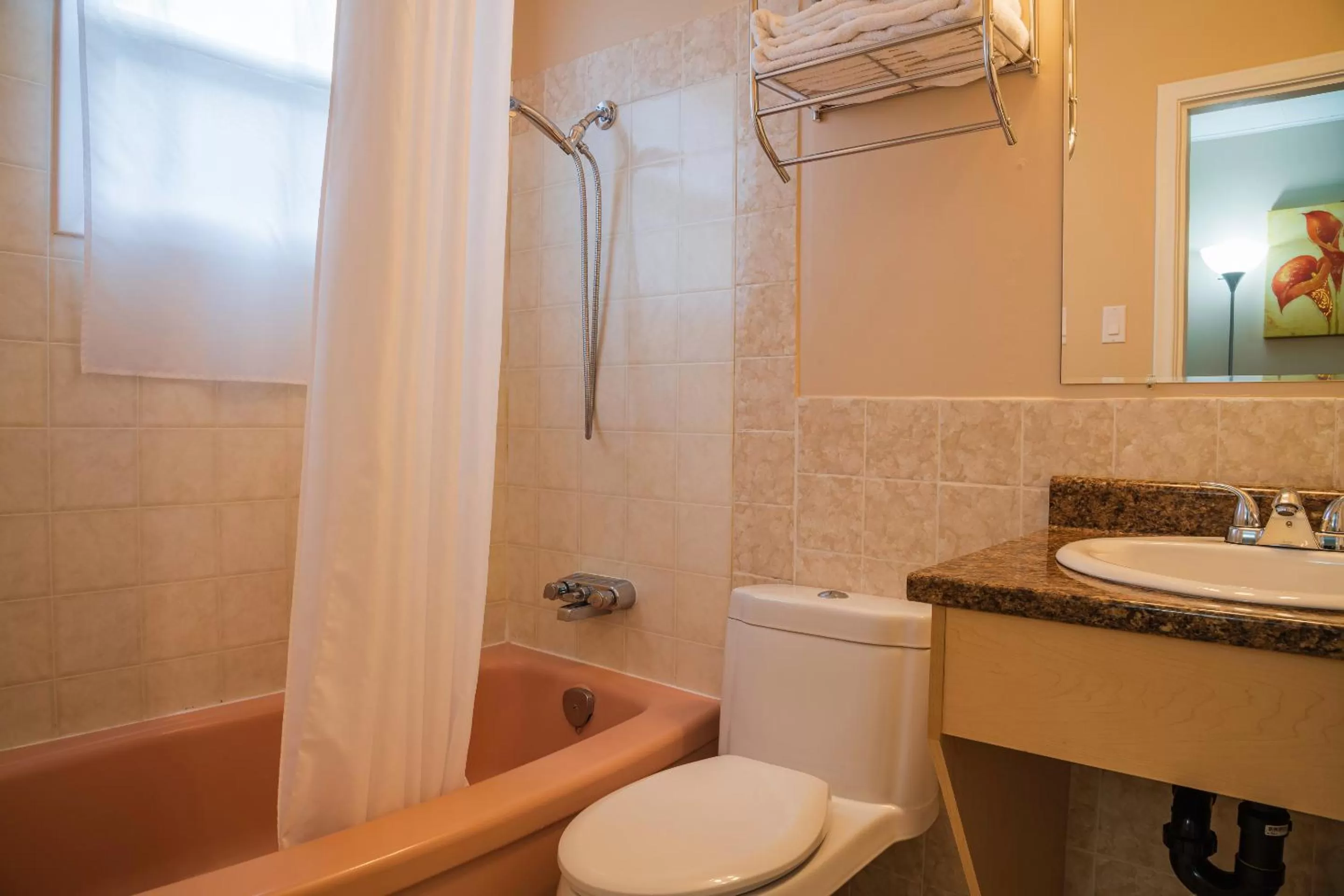 Bathroom in Lakeview Motel