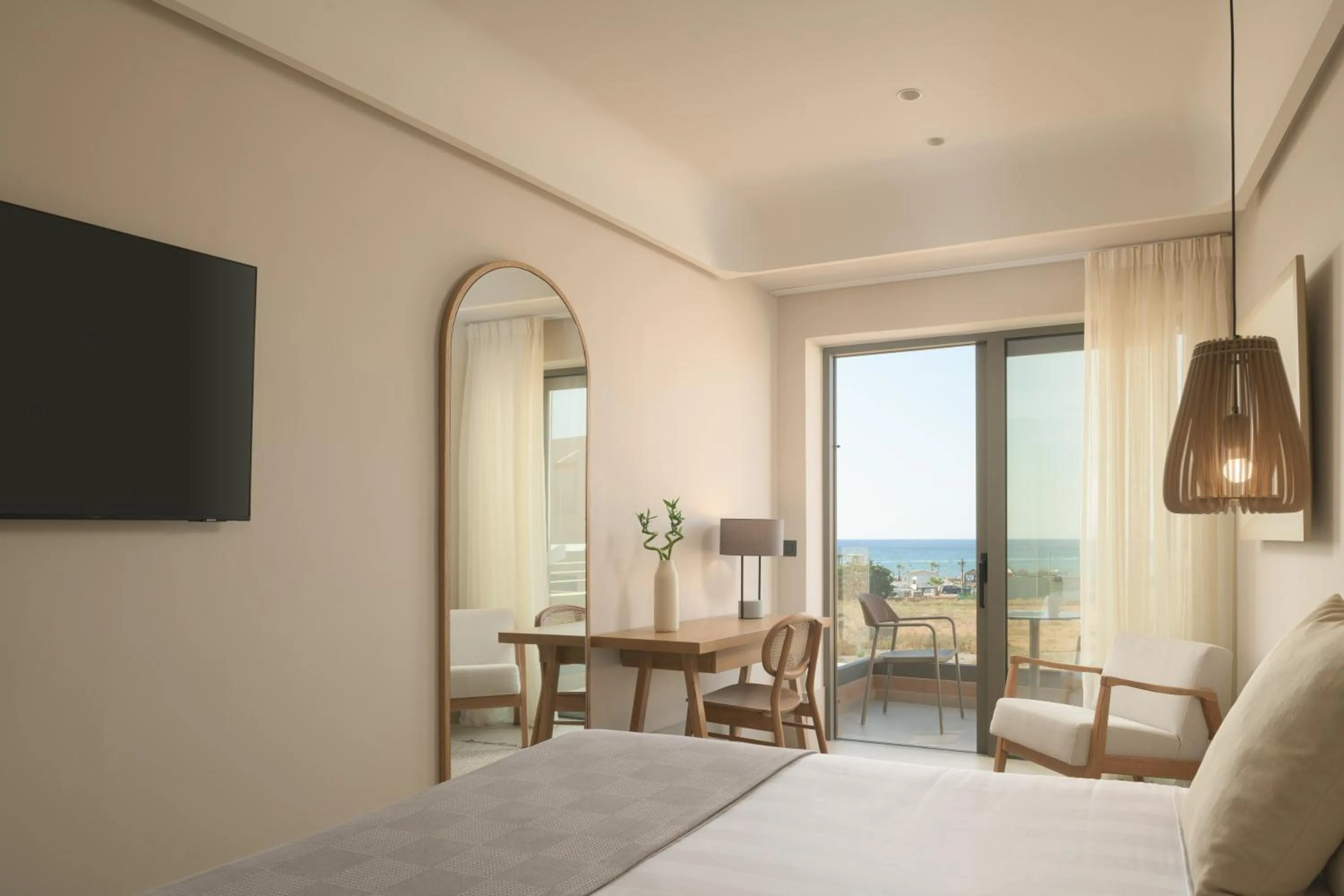 View (from property/room), Bed in Paralos Venus Suites Adults Only