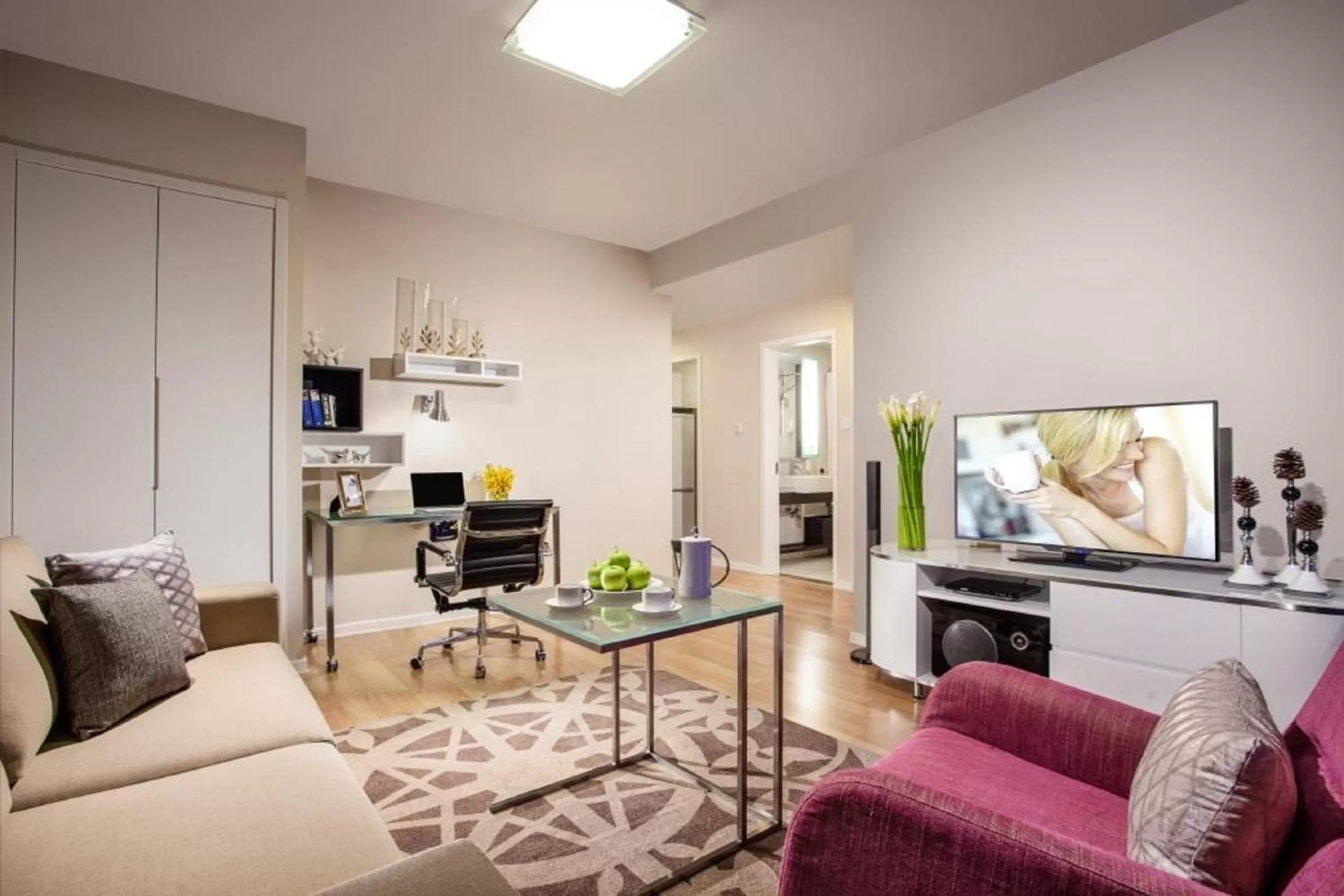 Photo of the whole room in Citadines Xinghai Suzhou