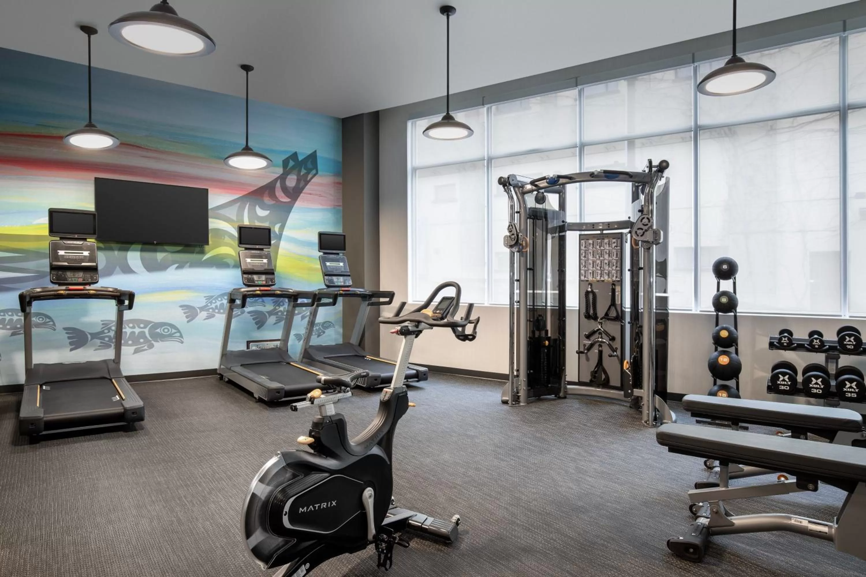 Fitness centre/facilities in Courtyard by Marriott Nanaimo