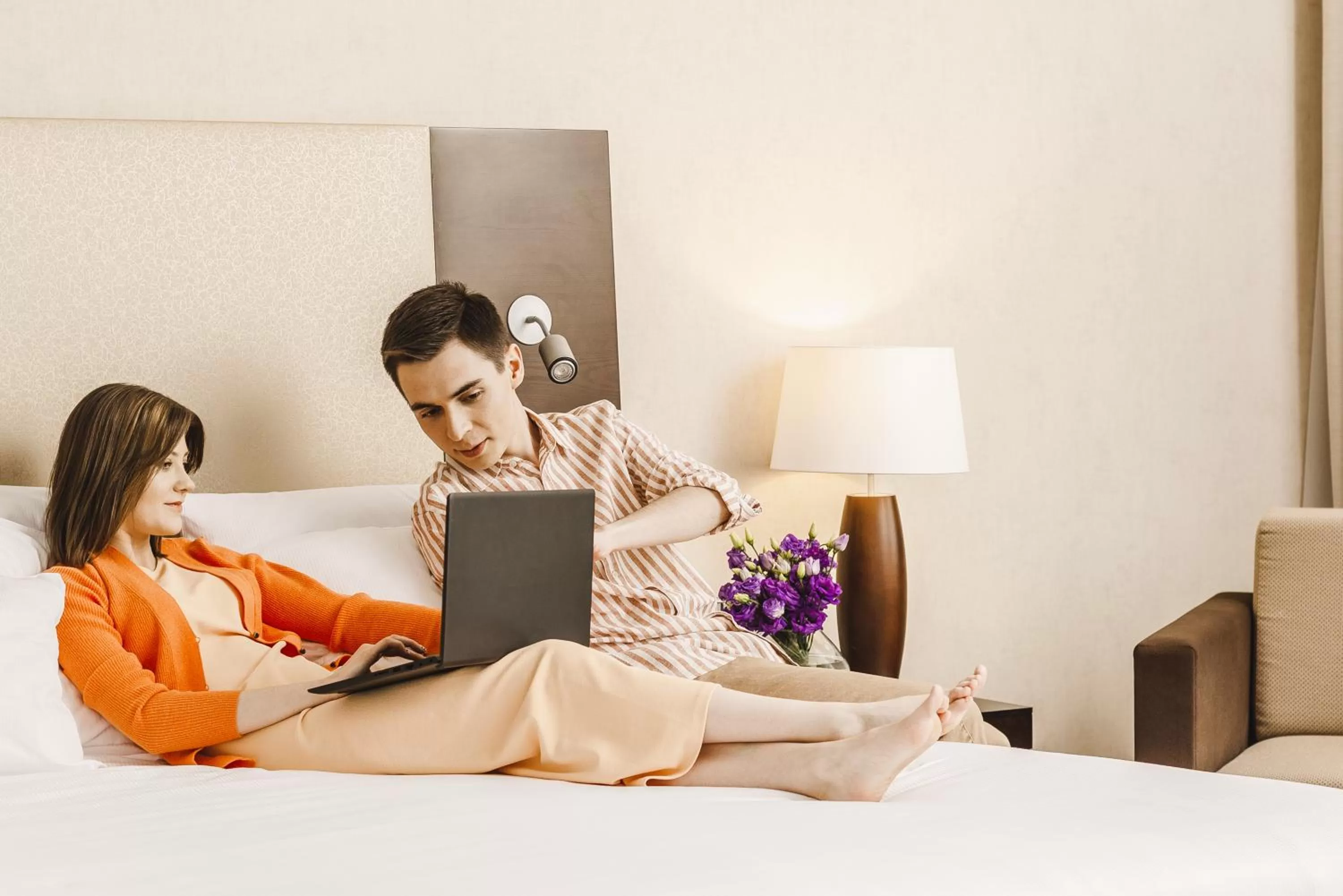 Bed in Hotel Polonia Palace