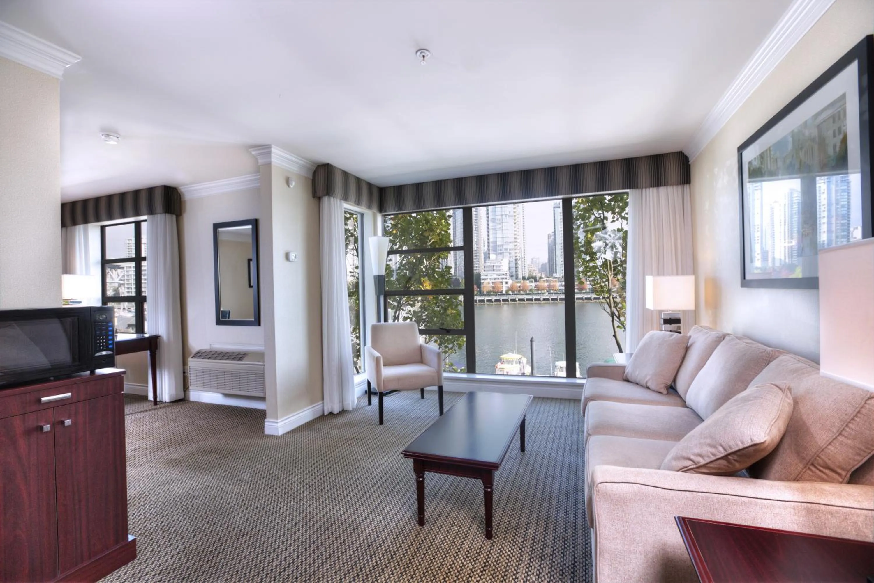 Seating area in Granville Island Hotel