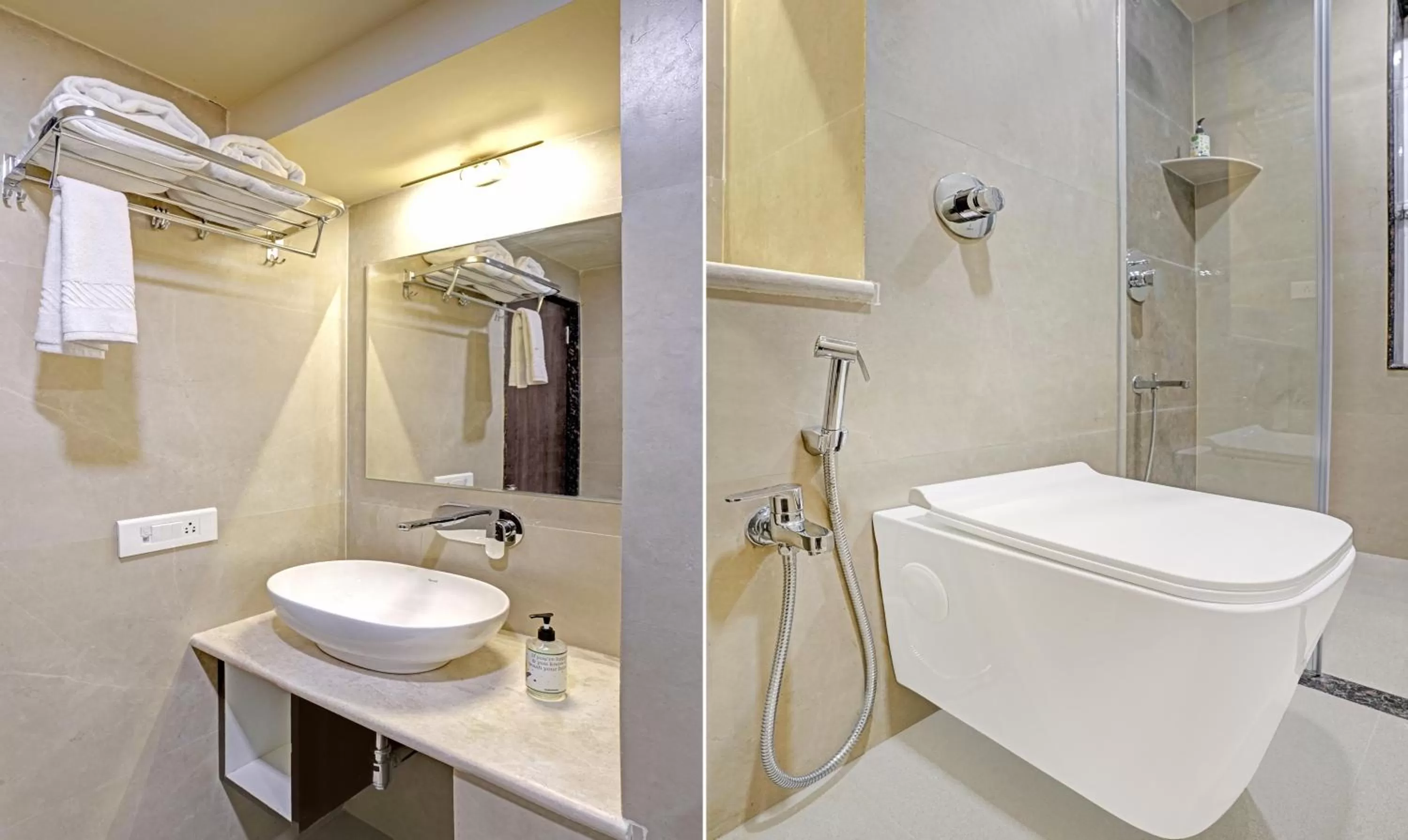 Bathroom in Treebo Premium Golden Bliss Trimurti Nagar Square