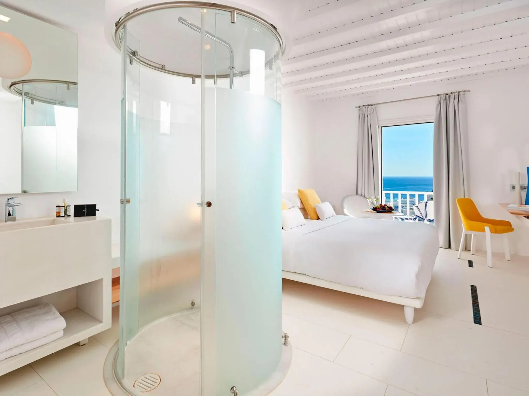 True Blue Double Room with Panoramic Sea View in Myconian Ambassador Relais & Chateaux True Blue Double Room with Panoramic Sea View in Myconian Ambassador Relais & Chateaux