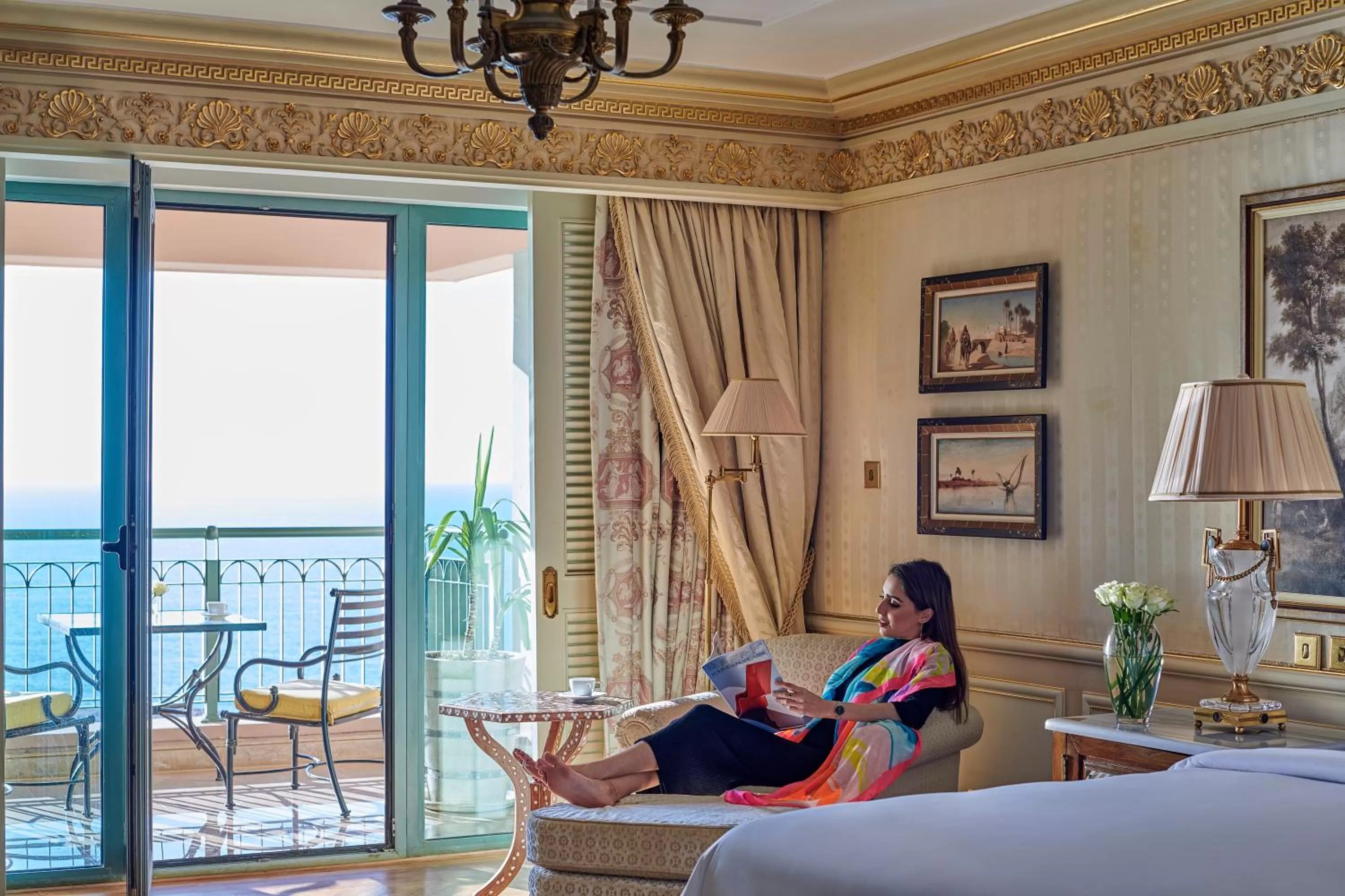 Balcony/Terrace, Bed in Four Seasons Hotel Alexandria At San Stefano