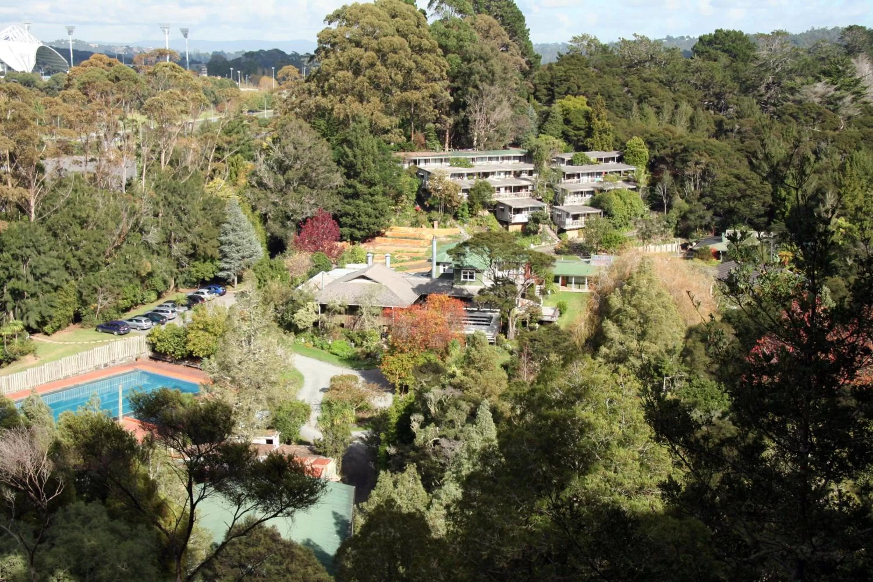 Day, Bird's-eye View in Kawai Purapura Yoga Retreat Centre