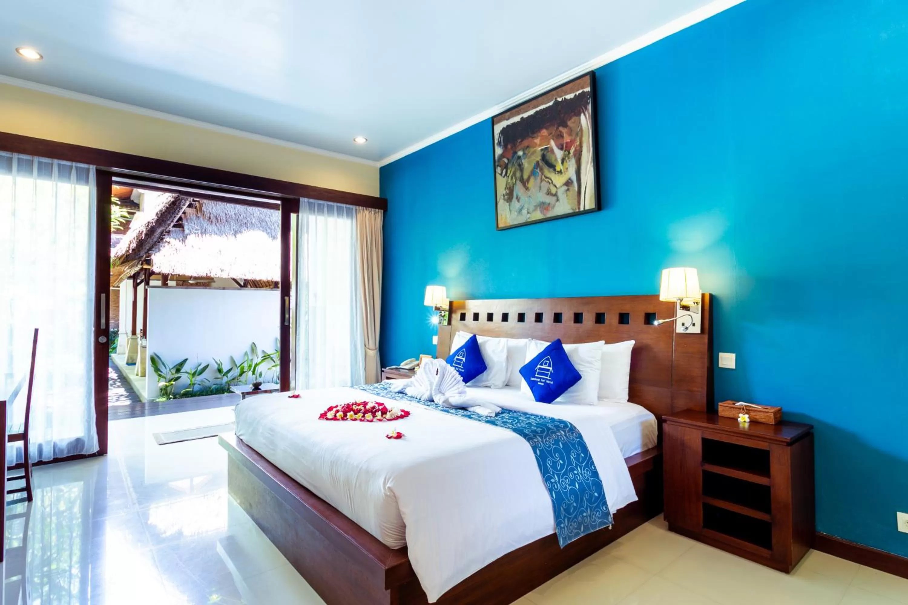 Bed in Lumbung Sari Ubud Hotel - CHSE Certified