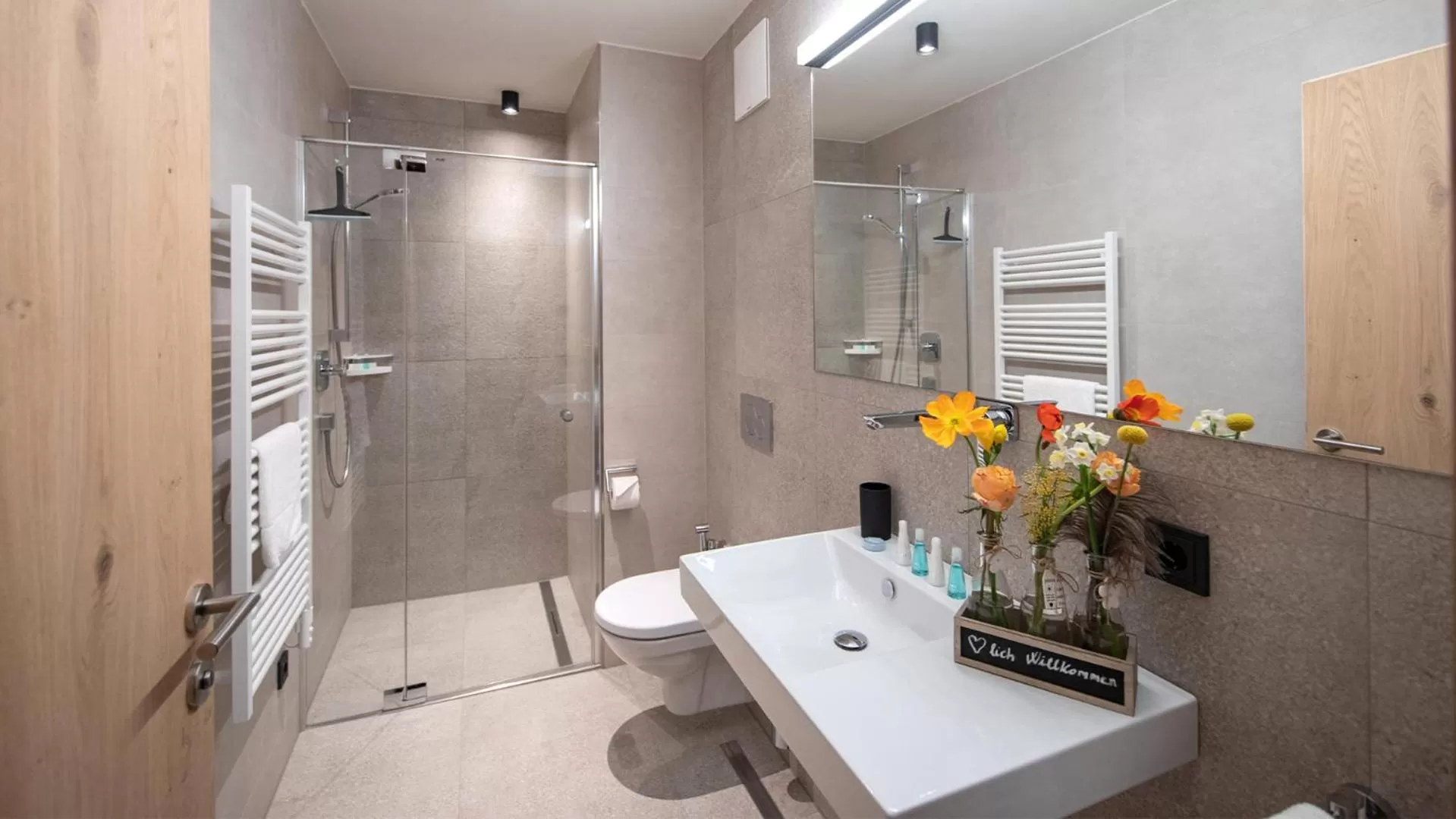 Toilet in Emma Deluxe Aparthotel direkt beim Skibus