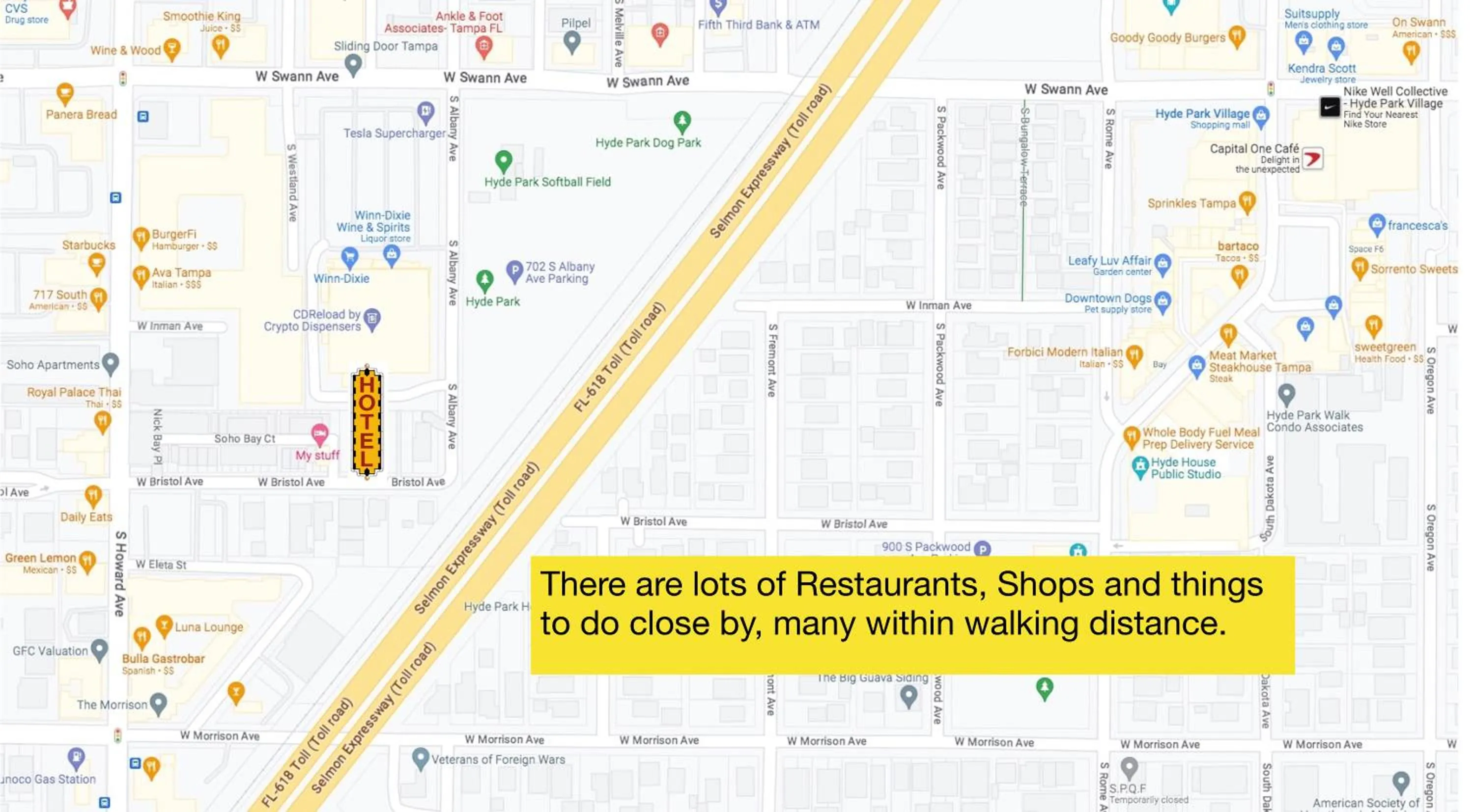 Text overlay in Hyde Park Hotel