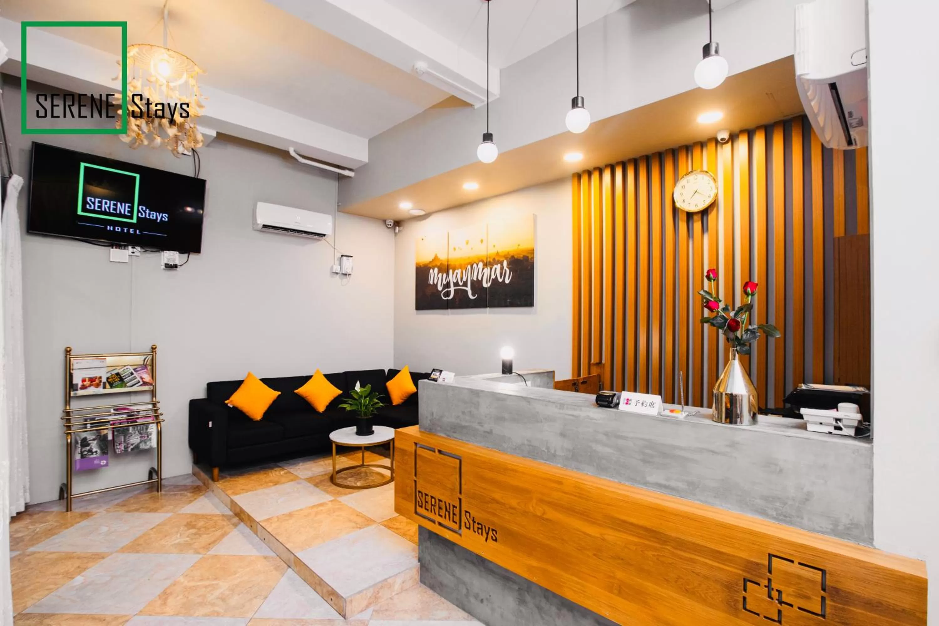 Lobby or reception in SERENE Stays Hotel