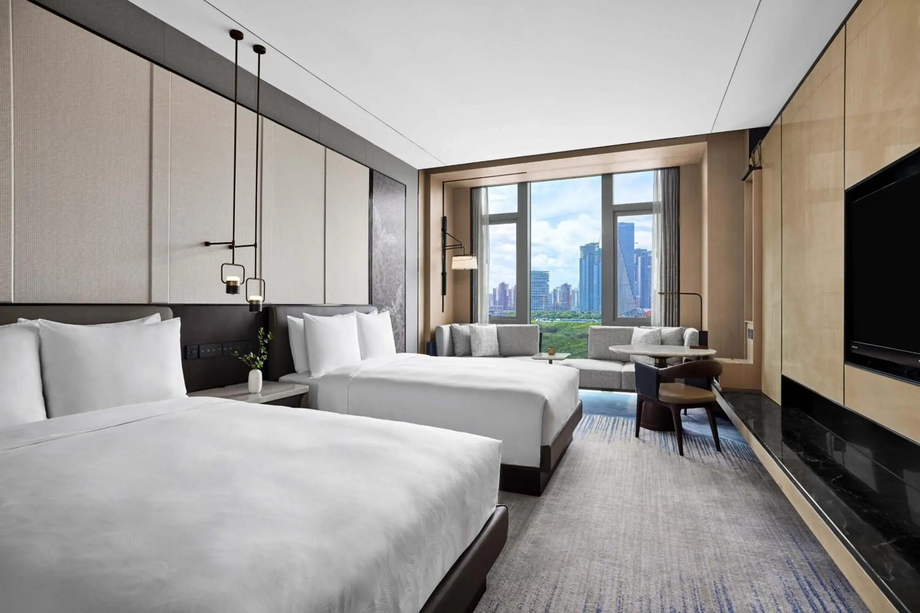 Larger Double Room with Two Double Beds and Club Lounge Access - Glory Tower in JW Marriott Hotel Shenzhen Bao'an International Airport Larger Double Room with Two Double Beds and Club Lounge Access - Glory Tower in JW Marriott Hotel Shenzhen Bao'an International Airport