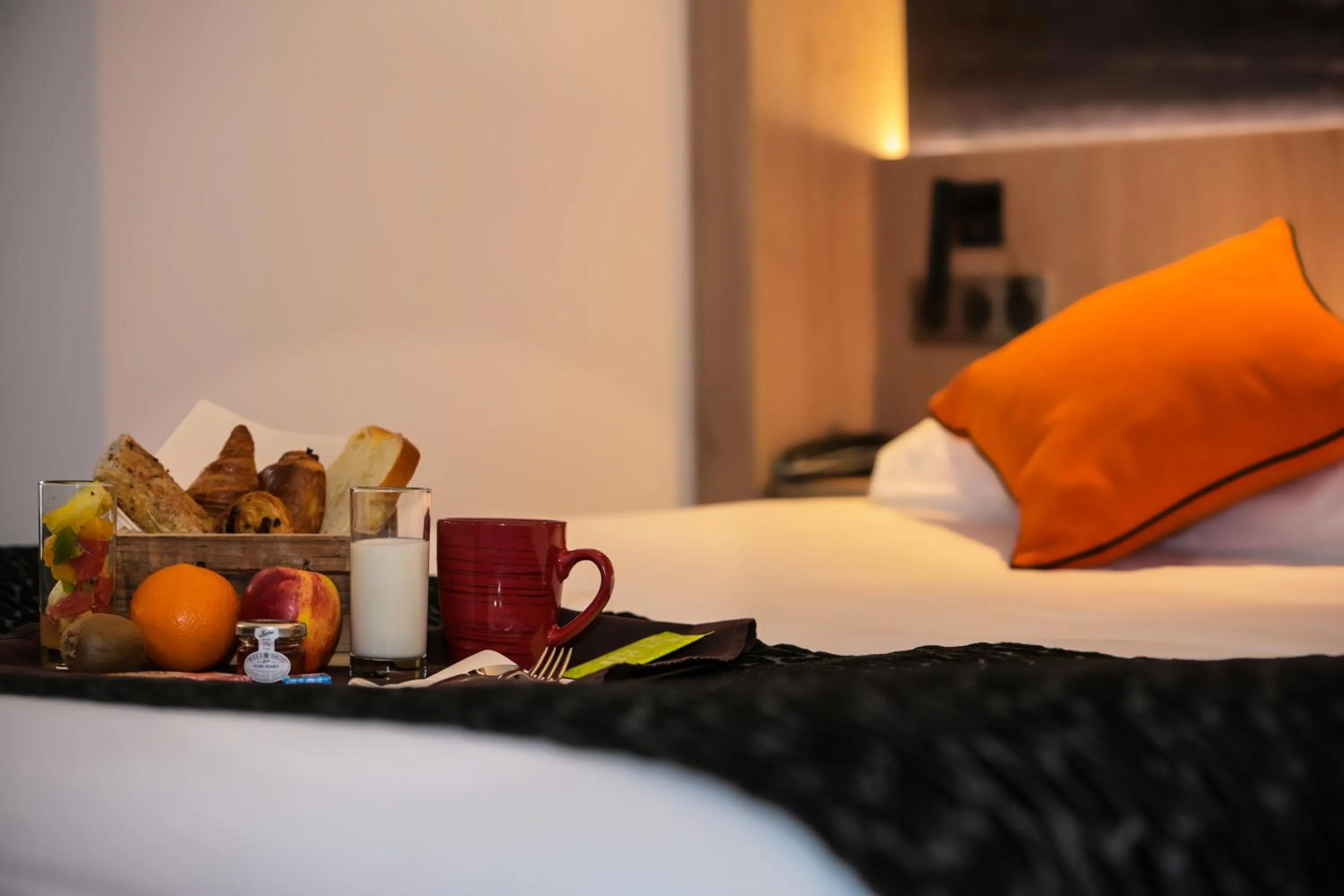 Breakfast, Bed in Logis Hôtel Angers Sud
