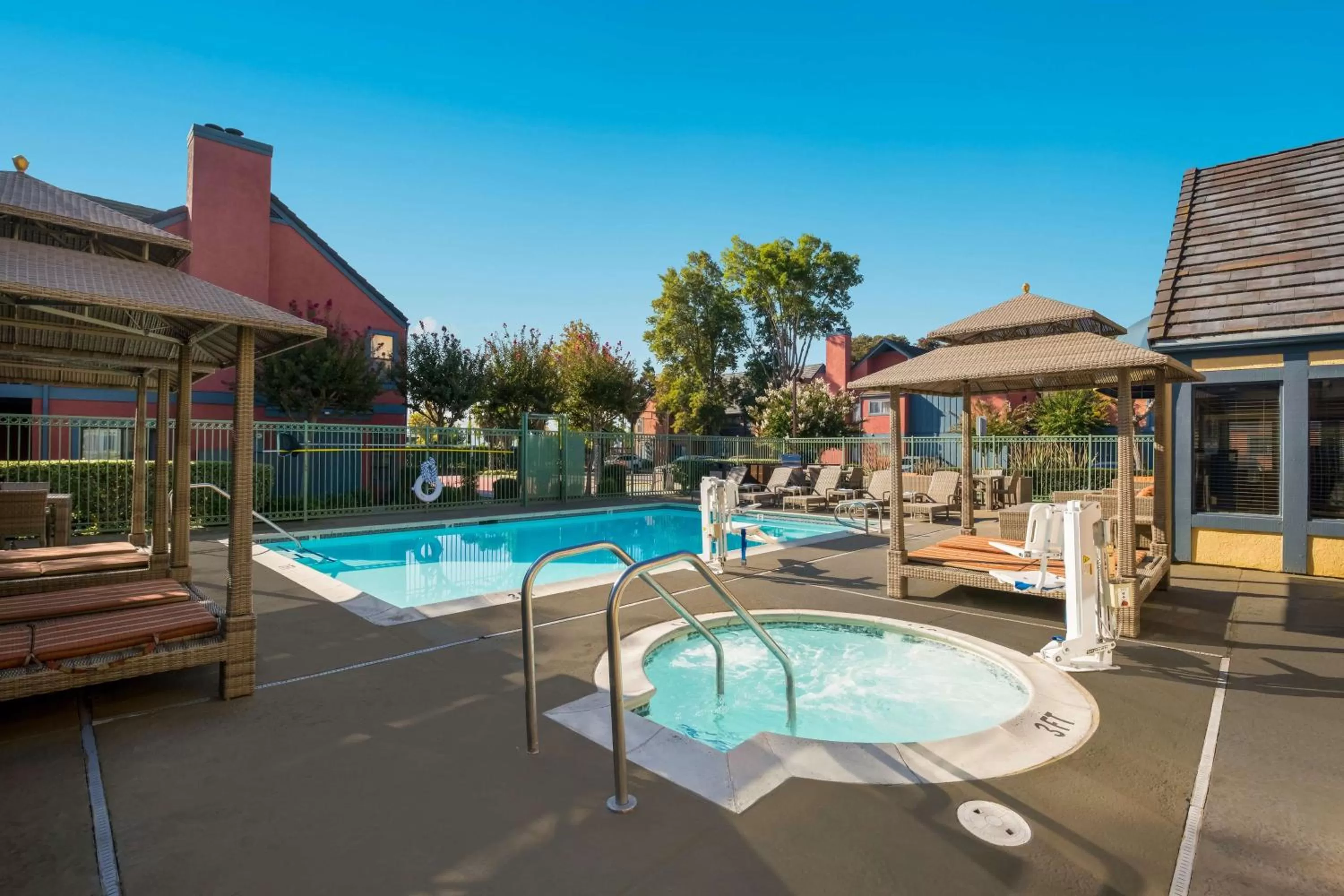 Pool view in SenS Suites Livermore; SureStay Collection by Best Western
