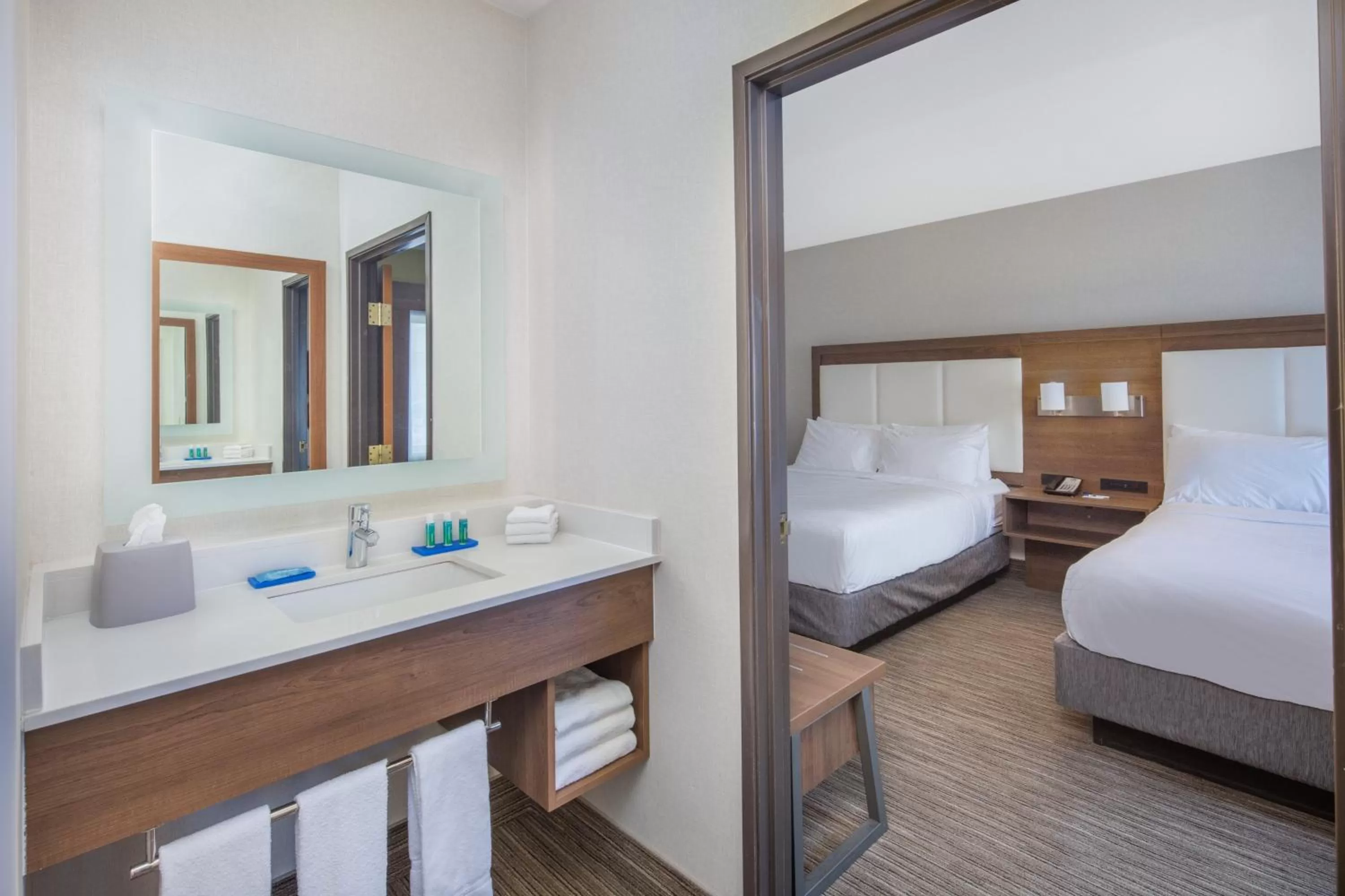 Bathroom, Bed in Holiday Inn Express Hotel & Suites Bishop by IHG