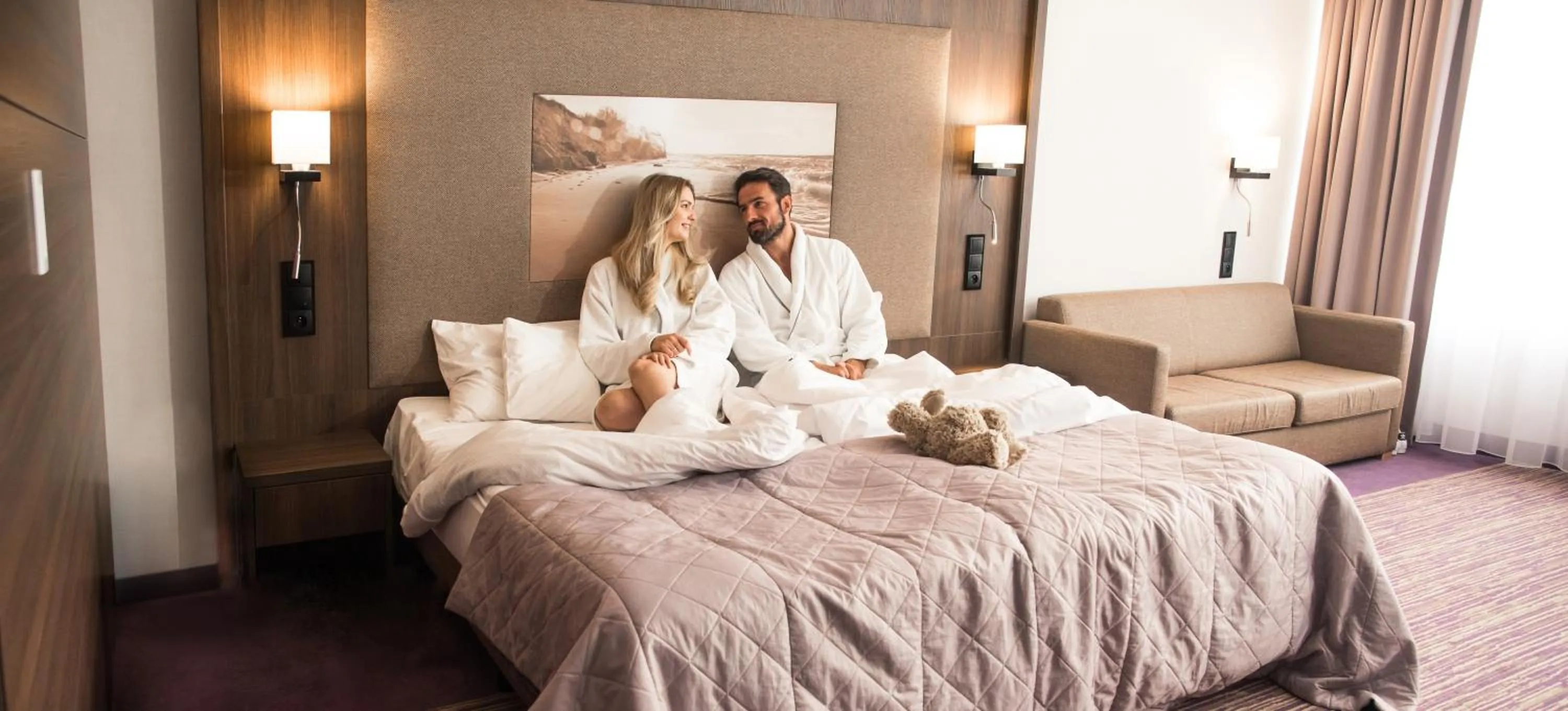 People, Bed in Hotel Lidia Spa & Wellness