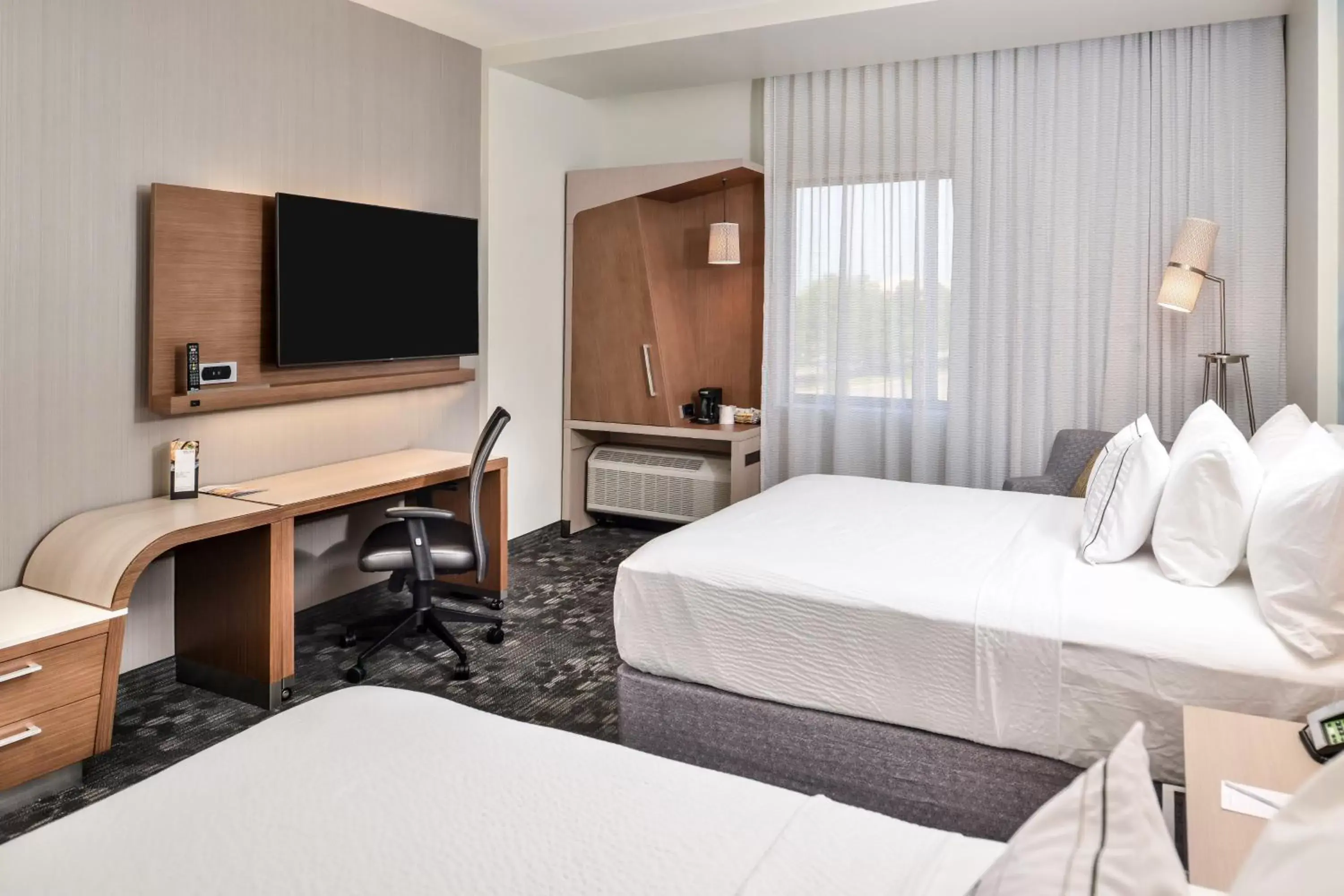Queen Room with Two Queen Beds - Hearing Accessible in Courtyard by Marriott Charlotte Northlake Queen Room with Two Queen Beds - Hearing Accessible in Courtyard by Marriott Charlotte Northlake