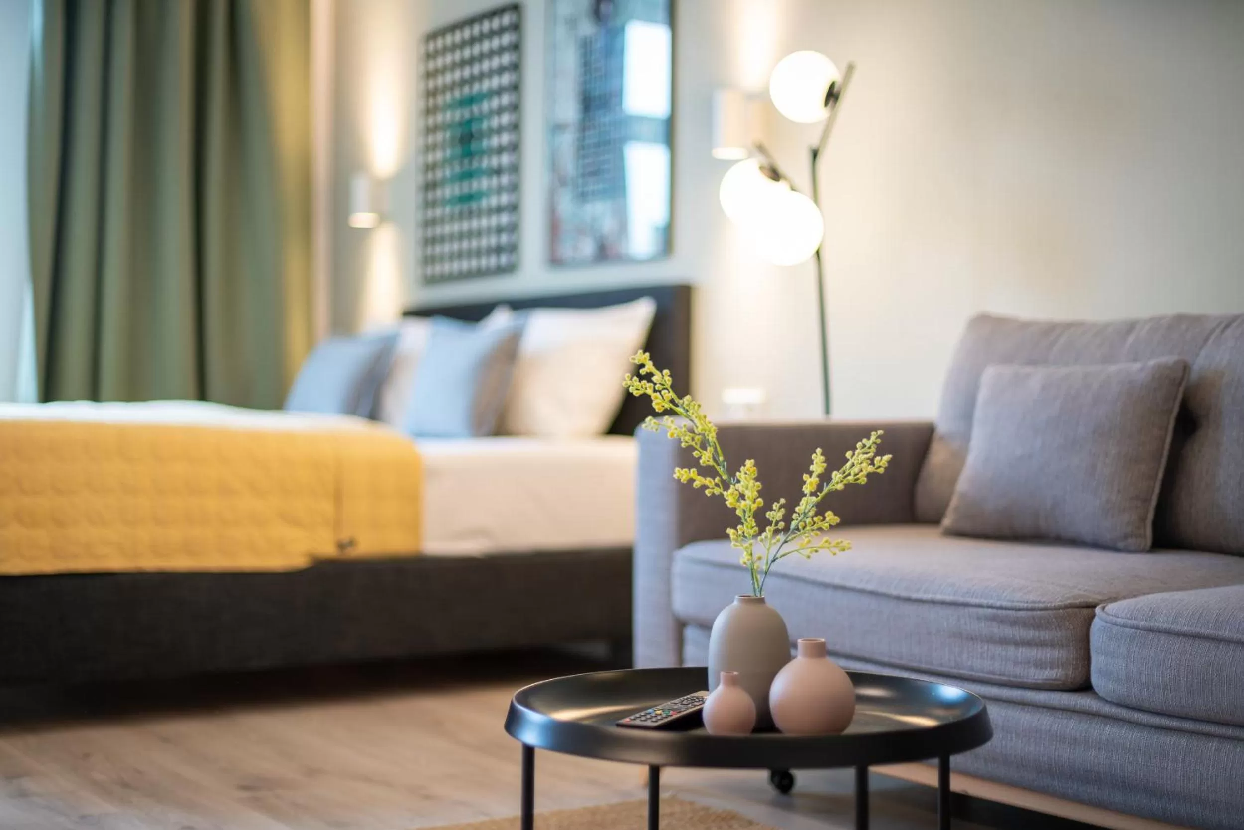 Living room, Bed in BRIGHT Dortmund City Center