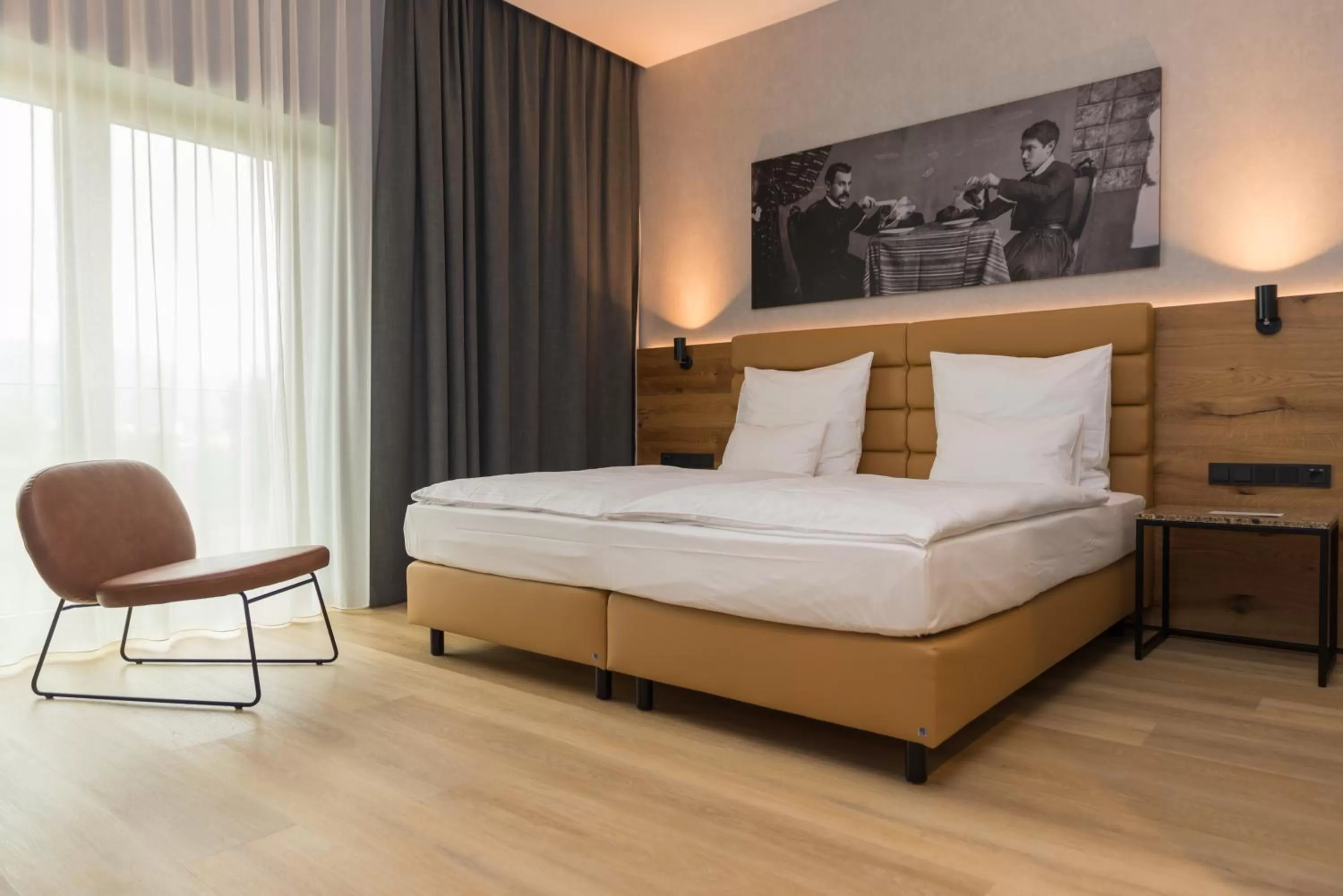 Bedroom, Bed in mk hotel tirana