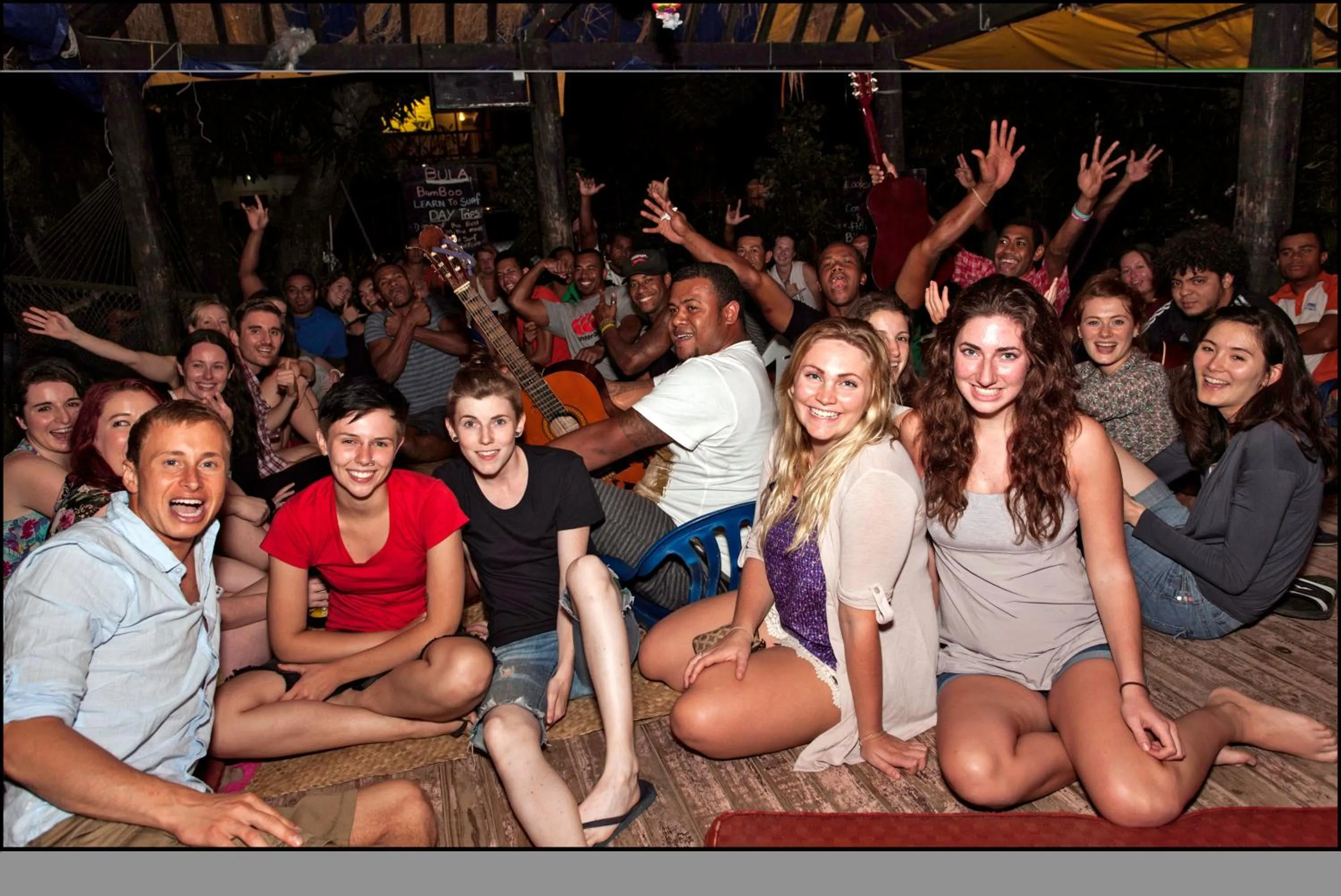 Evening entertainment in Bamboo Backpackers