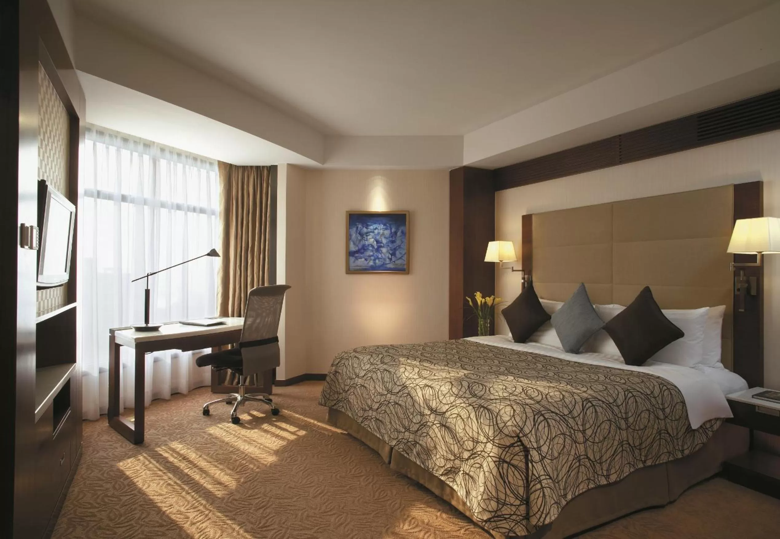 Coffee/tea facilities, Bed in Shangri-La Shenzhen