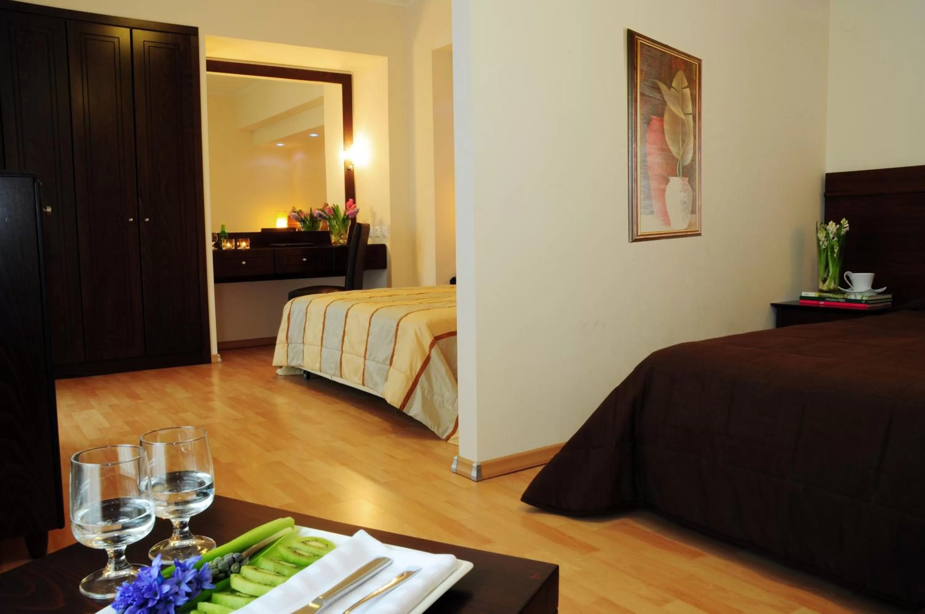 Bathroom, Bed in Flisvos Hotel Nafpaktos