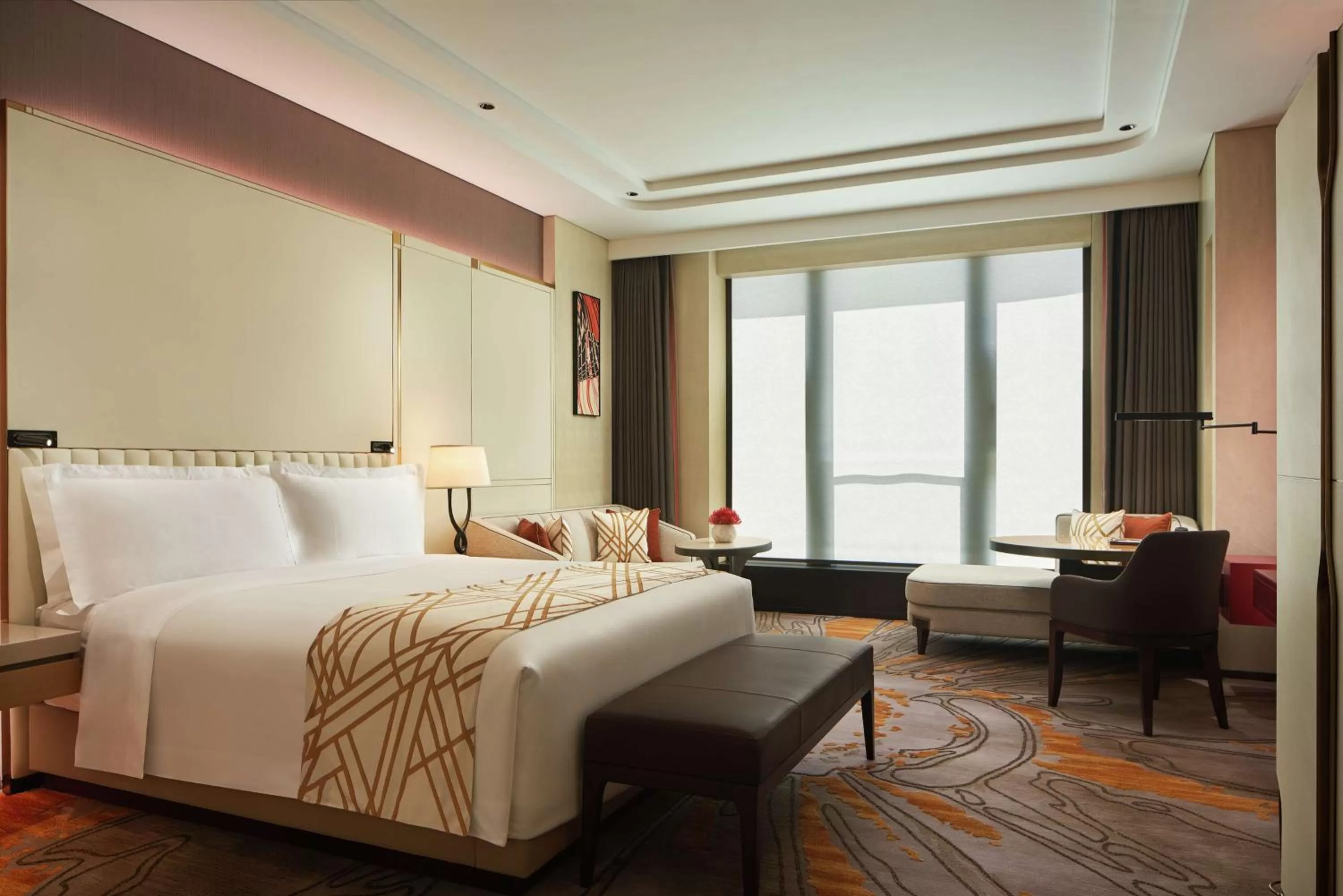 Living room, Bed in Conrad Tianjin