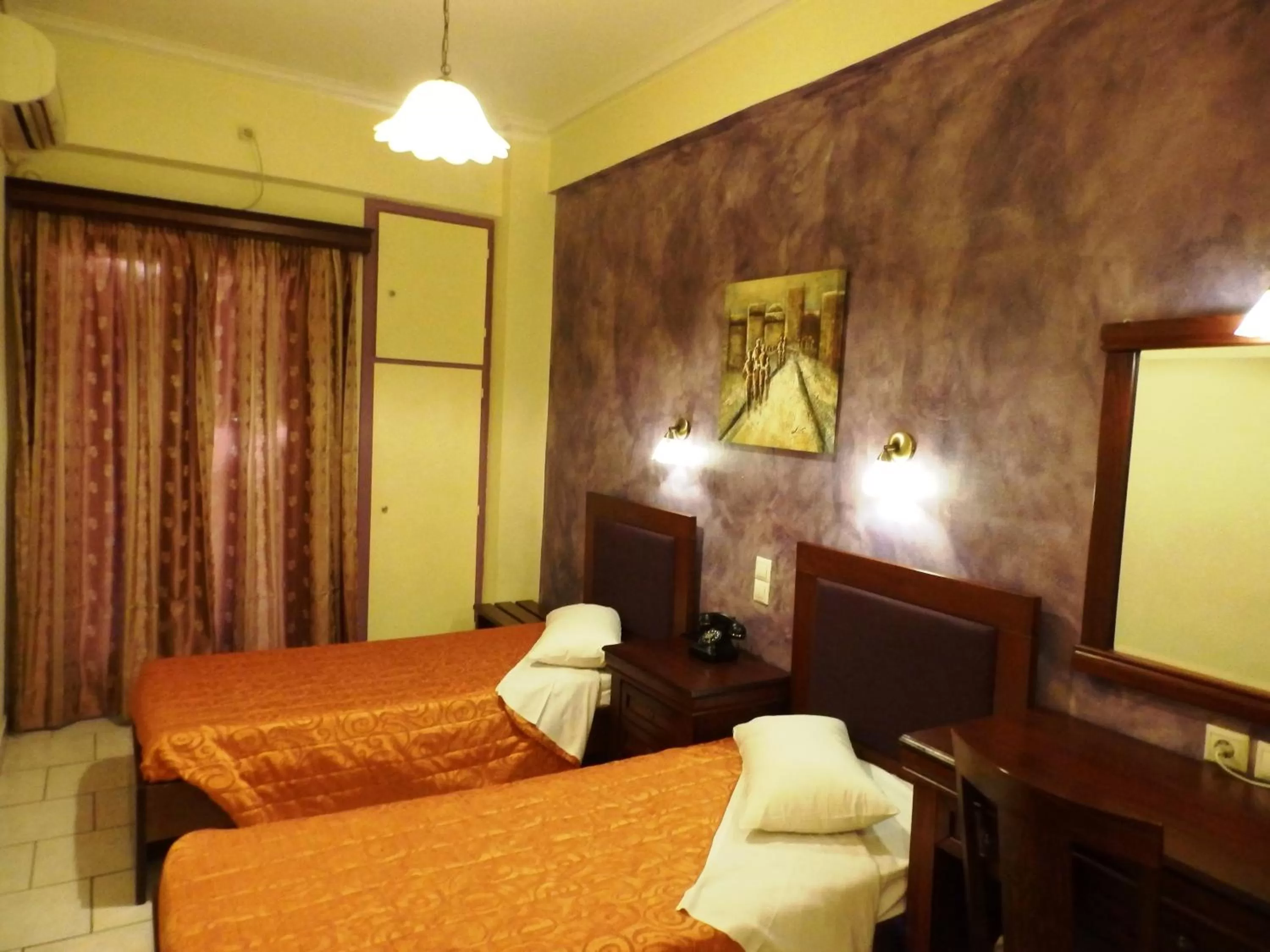 Bed in Pergamos Hotel