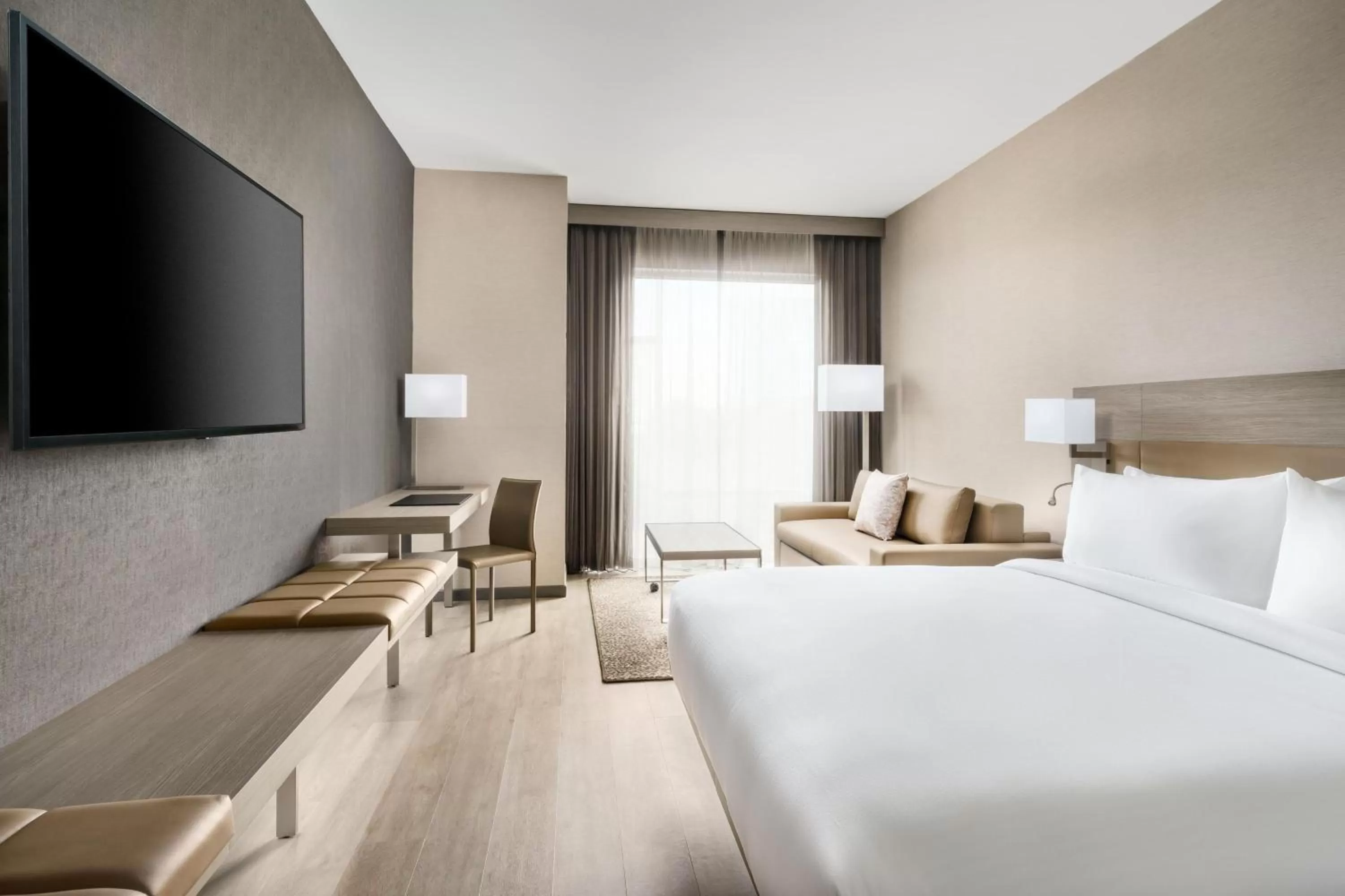 Photo of the whole room, Bed in AC Hotel By Marriott Raleigh Downtown