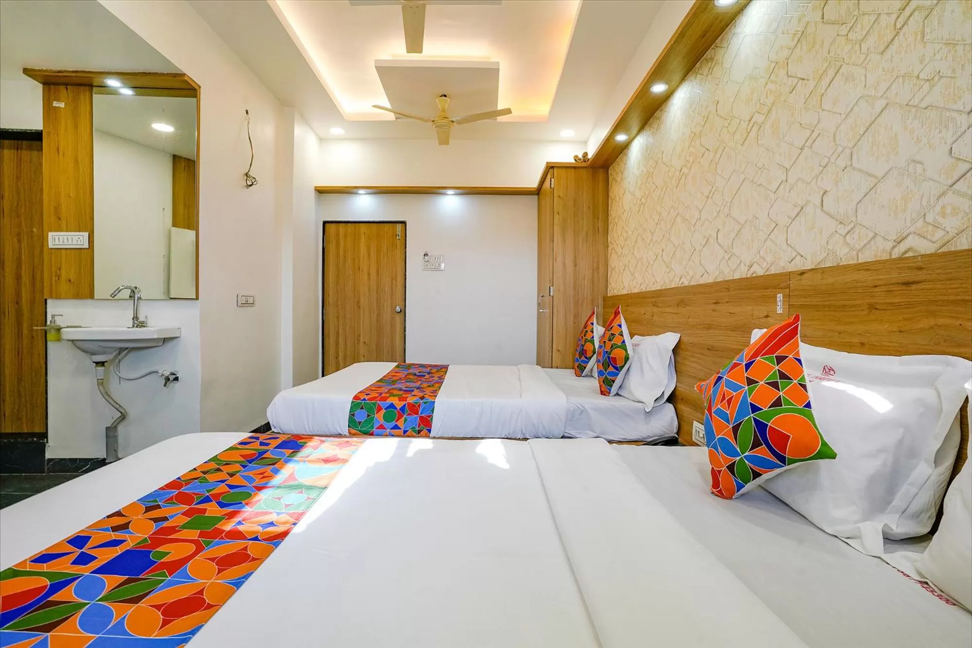 Bed in FabHotel Galaxy Stay - Nr Morya Hospital
