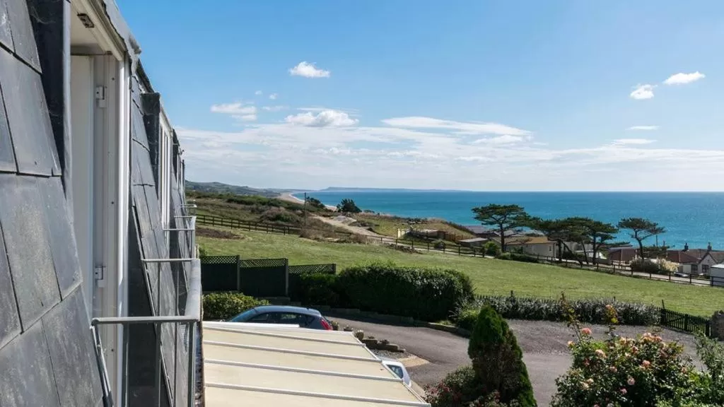 Sea view in Chesil Beach Lodge Burton Bradstock Dorset DT64RJ