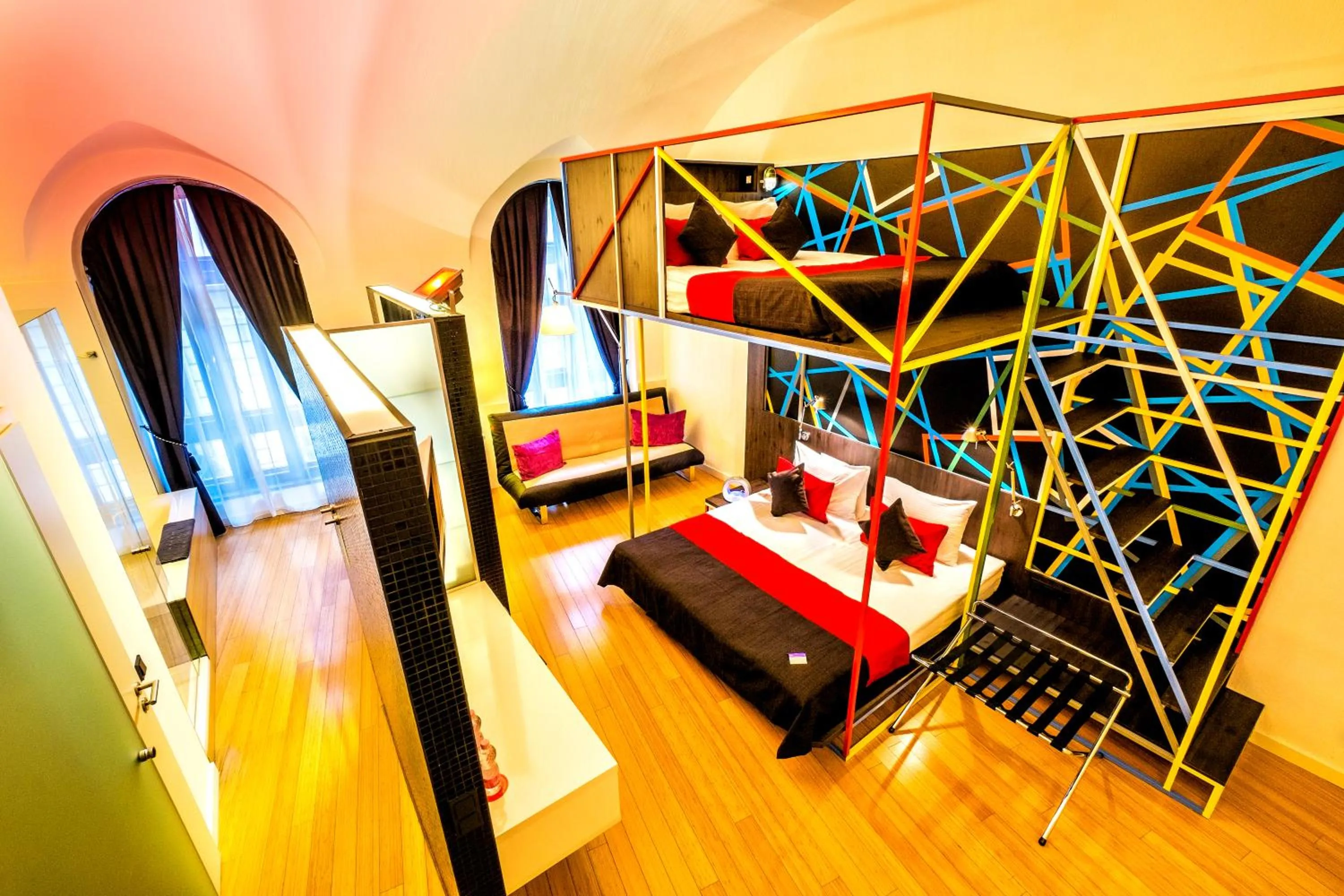 Bathroom, Bed in Bohem Art Hotel