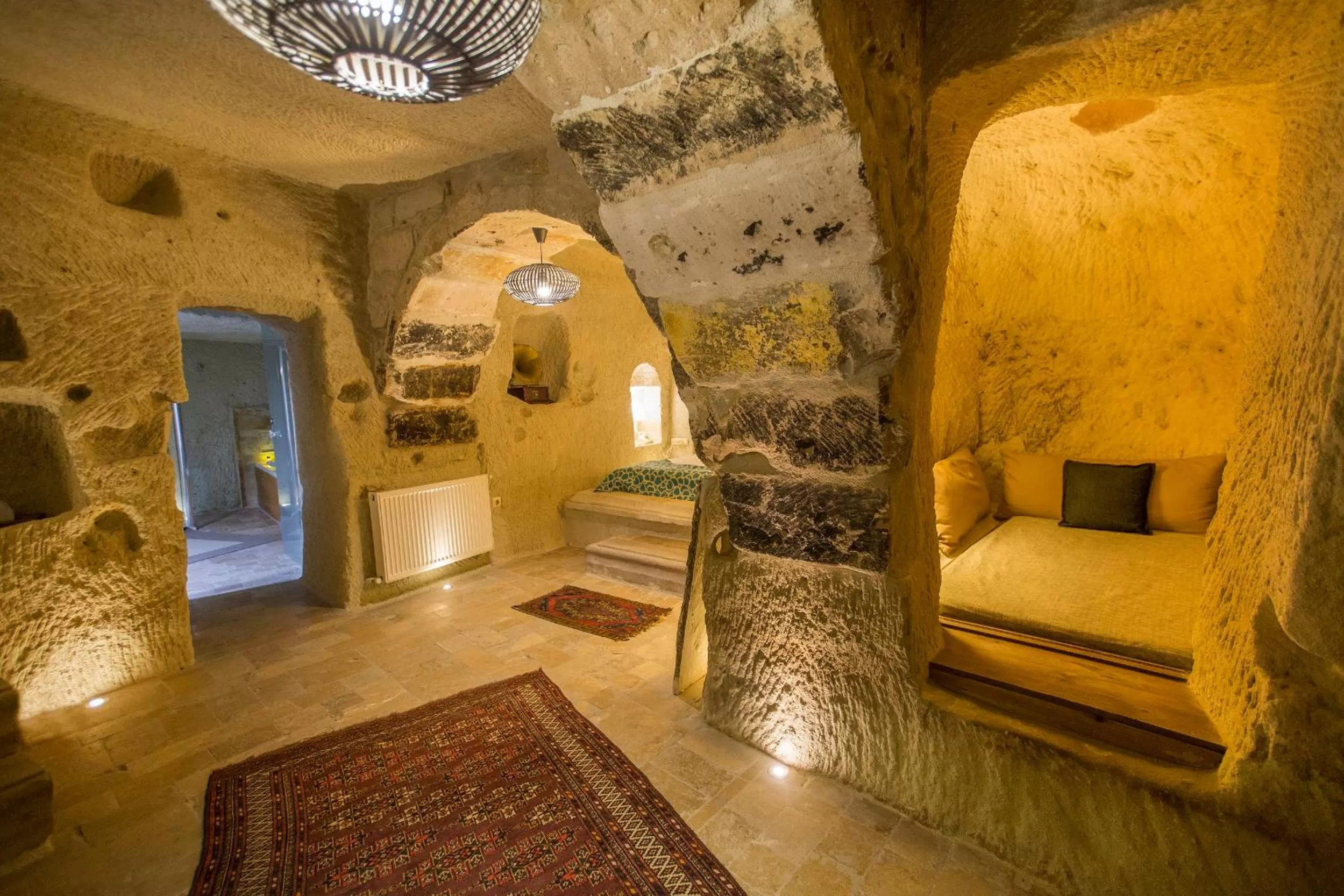Living room, Bed in Azure Cave Suites - Cappadocia