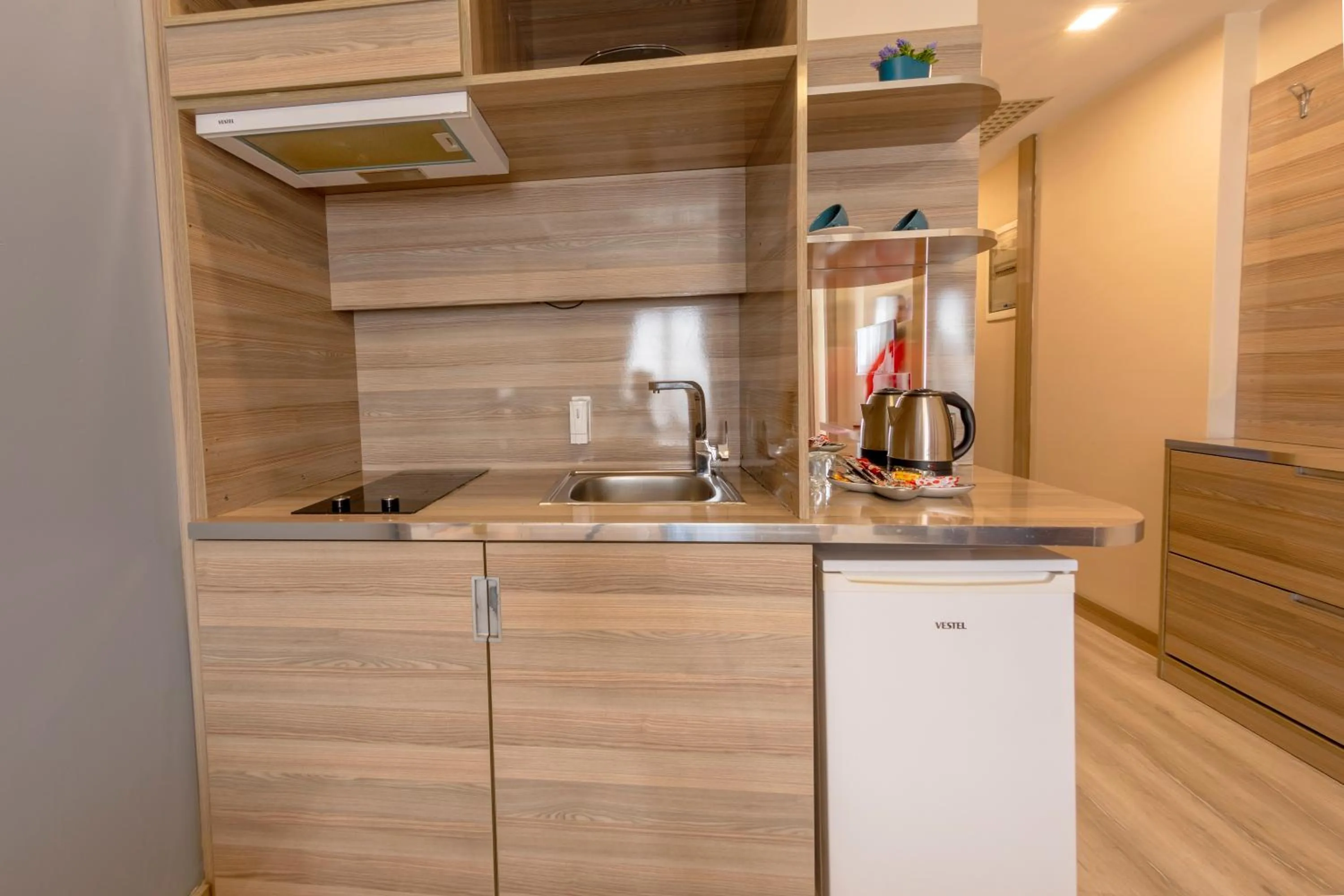 Kitchen or kitchenette in My House N5 Suites Hotel