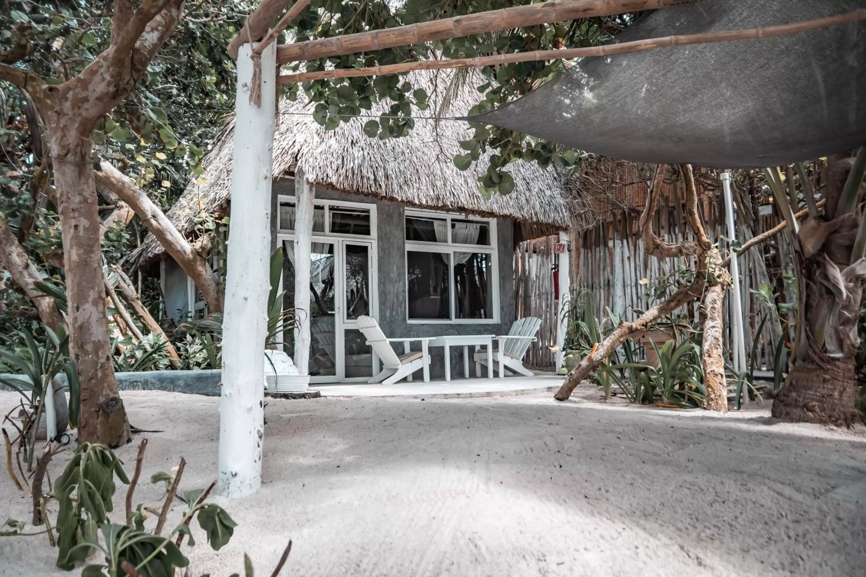 Patio, Property Building in Posada Lamar Tulum Beach Front and Pool