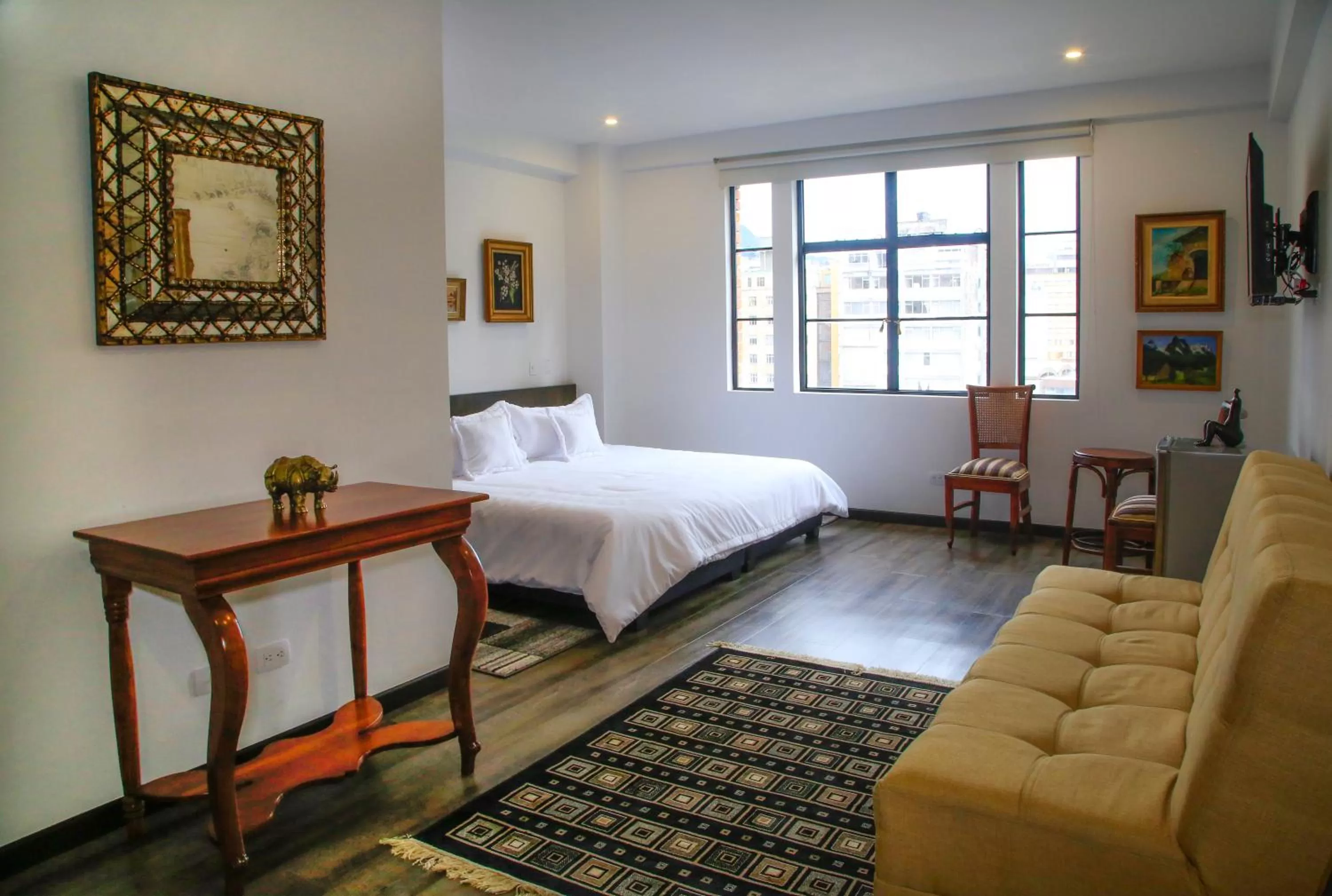 Bed in Hotel Museo San Moritz