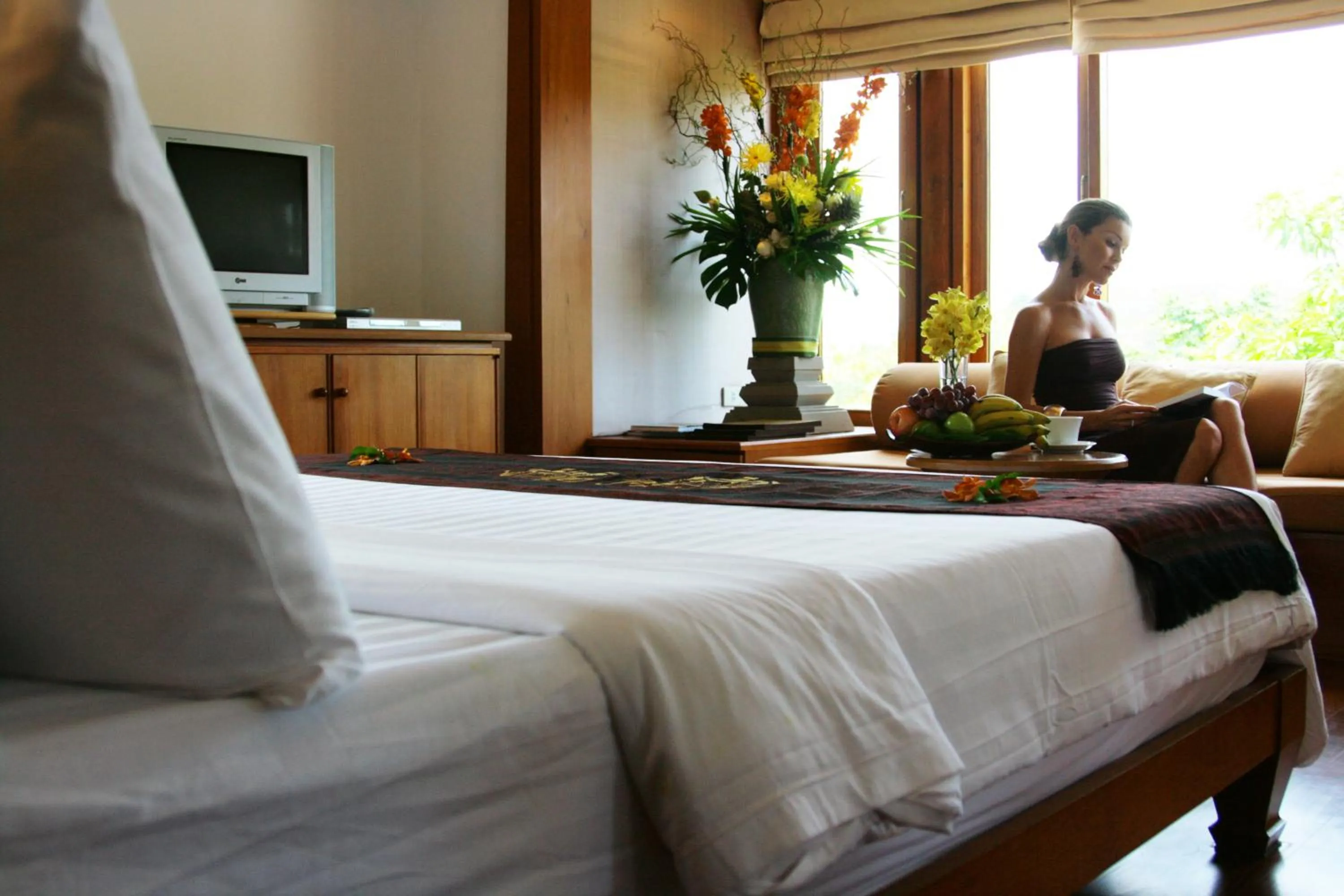 Bed in Nakamanda Resort and Spa